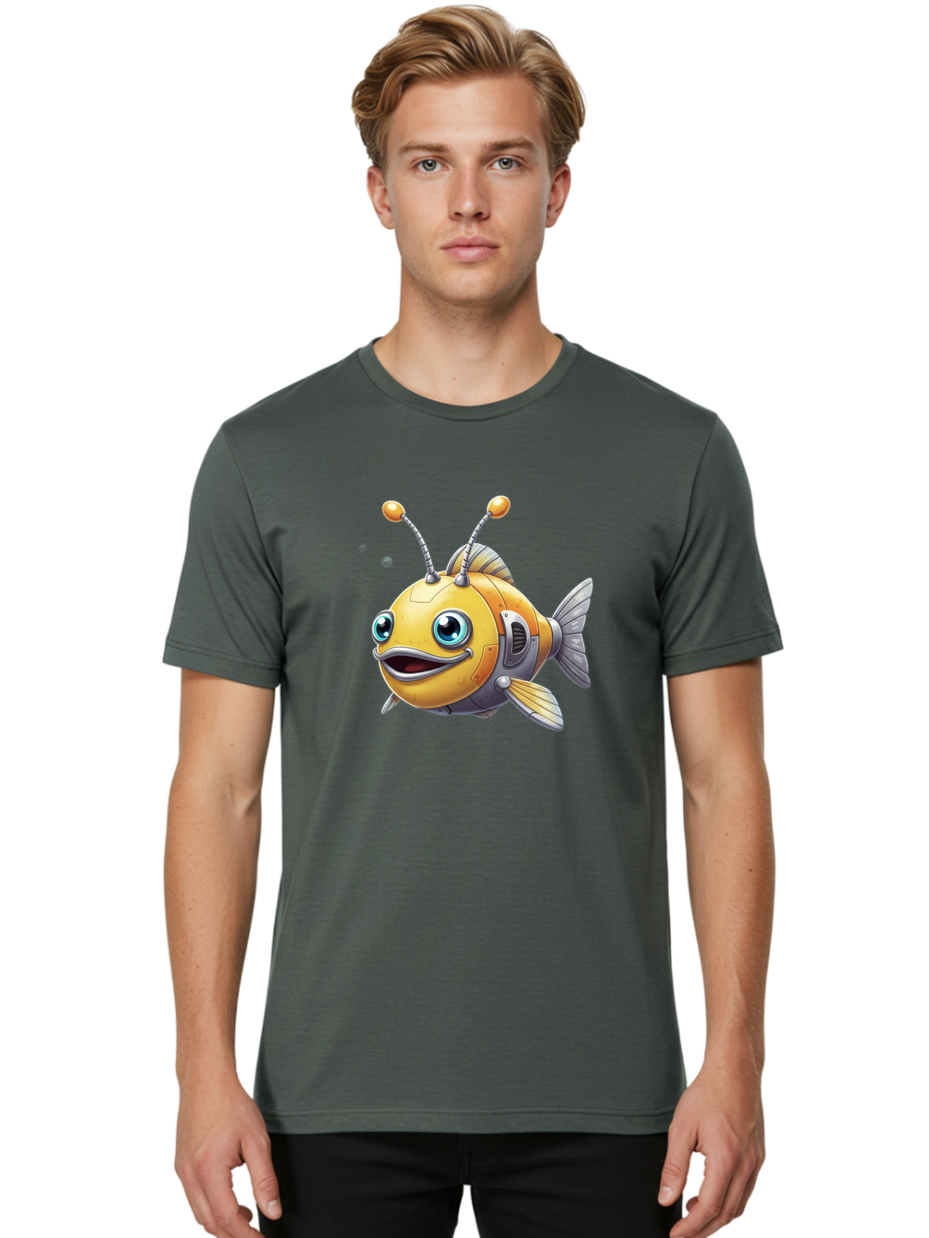 Robot-Fish-7 Men'S Graphic Tee, 100% Cotton, Comfortable Casual Summer Wear, Machine Washable, Vintage Camera, Old Camera, Antique Camera, Black Camera, Classic Photography, Photography Equipment, Nostalgic Device, Film Camera, Camera Art Baf475 22