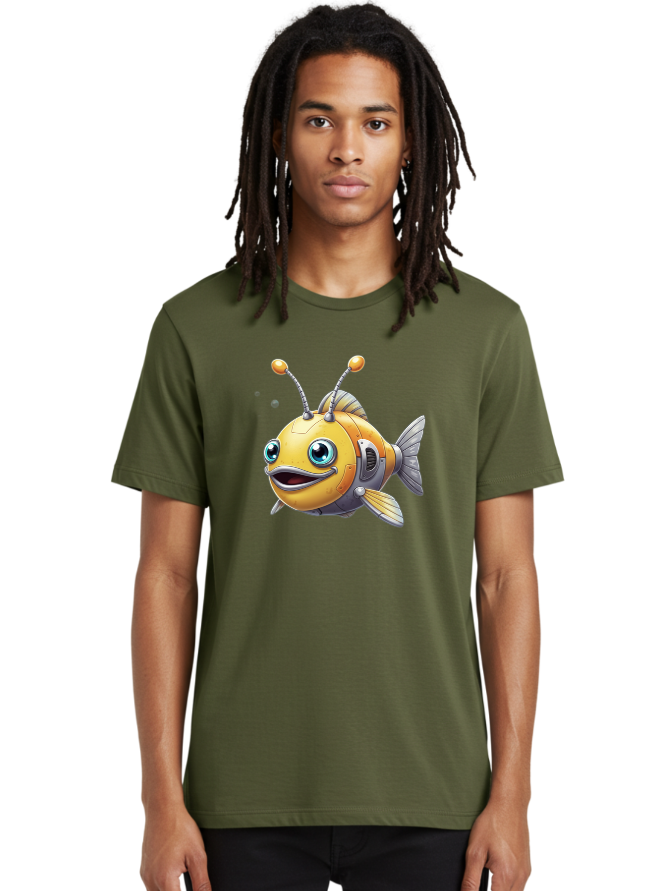 Robot-Fish-7 Men'S Graphic Tee, 100% Cotton, Comfortable Casual Summer Wear, Machine Washable, Vintage Camera, Old Camera, Antique Camera, Black Camera, Classic Photography, Photography Equipment, Nostalgic Device, Film Camera, Camera Art Baf475 26