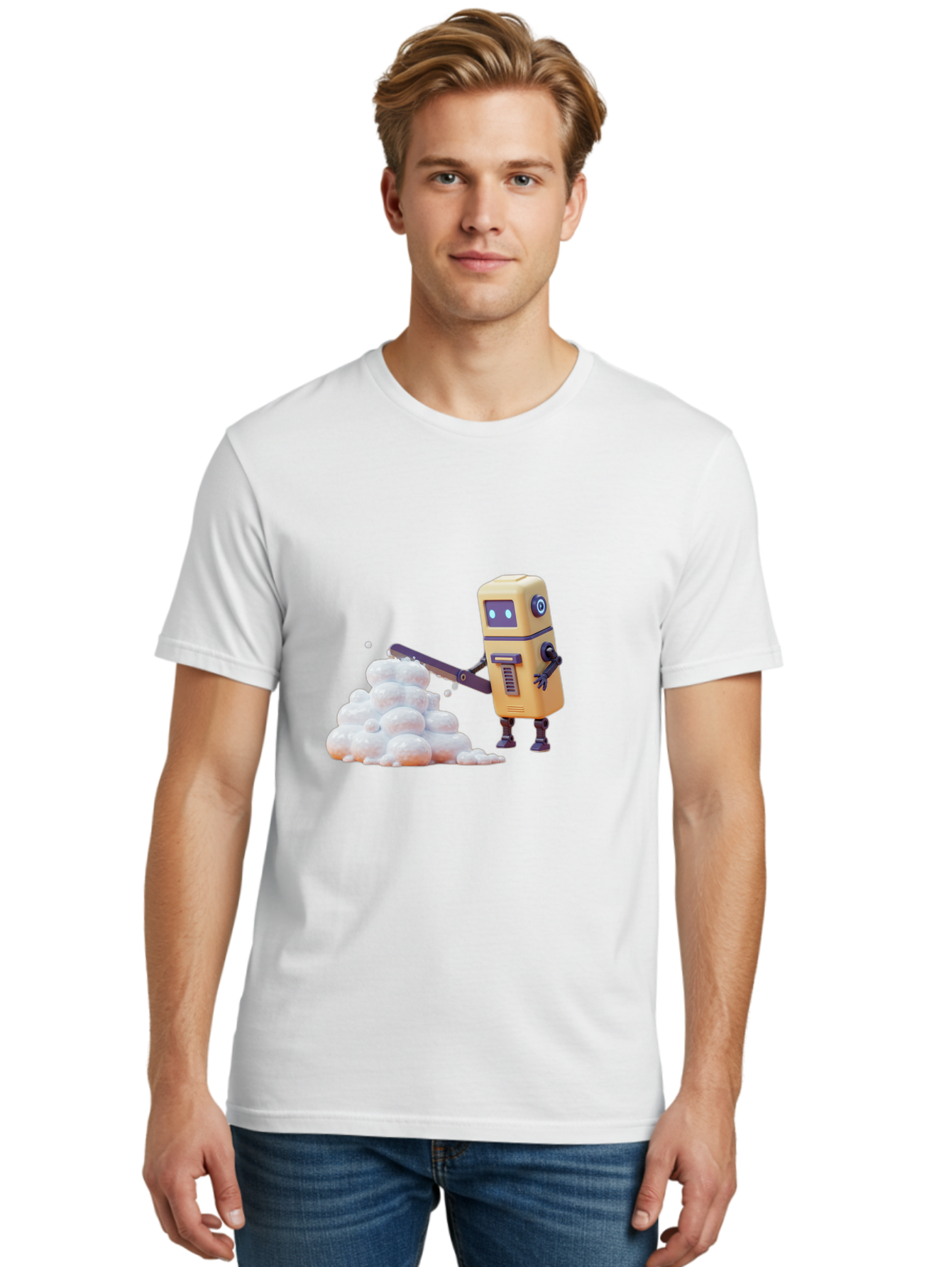 Robot-Shoveling-Snow Men'S Graphic Tee, 100% Cotton, Comfortable Casual Summer Wear, Machine Washable, Vintage Camera, Old Camera, Antique Camera, Black Camera, Classic Photography, Photography Equipment, Nostalgic Device, Film Camera, Baf479 24