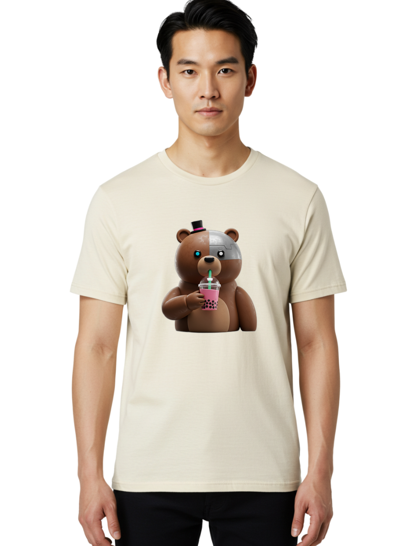 Robot-Teddy-Bear Men'S Graphic Tee, 100% Cotton, Comfortable Casual Summer Wear, Machine Washable, Vintage Camera, Old Camera, Antique Camera, Black Camera, Classic Photography, Photography Equipment, Nostalgic Device, Film Camera, Camera Art Baf481 16