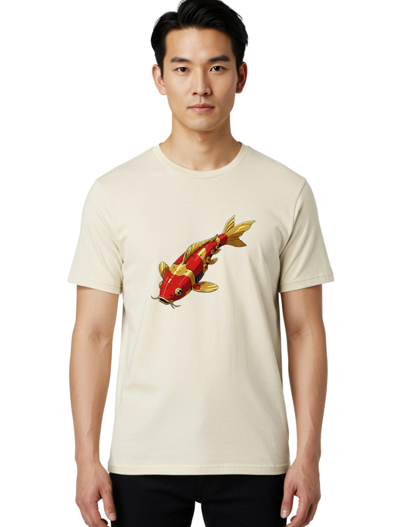 Robotic-Koi-Fish Men'S Graphic Tee, 100% Cotton, Comfortable Casual Summer Wear, Machine Washable, Vintage Camera, Old Camera, Antique Camera, Black Camera, Classic Photography, Photography Equipment, Nostalgic Device, Film Camera, Camera Art Baf483 30