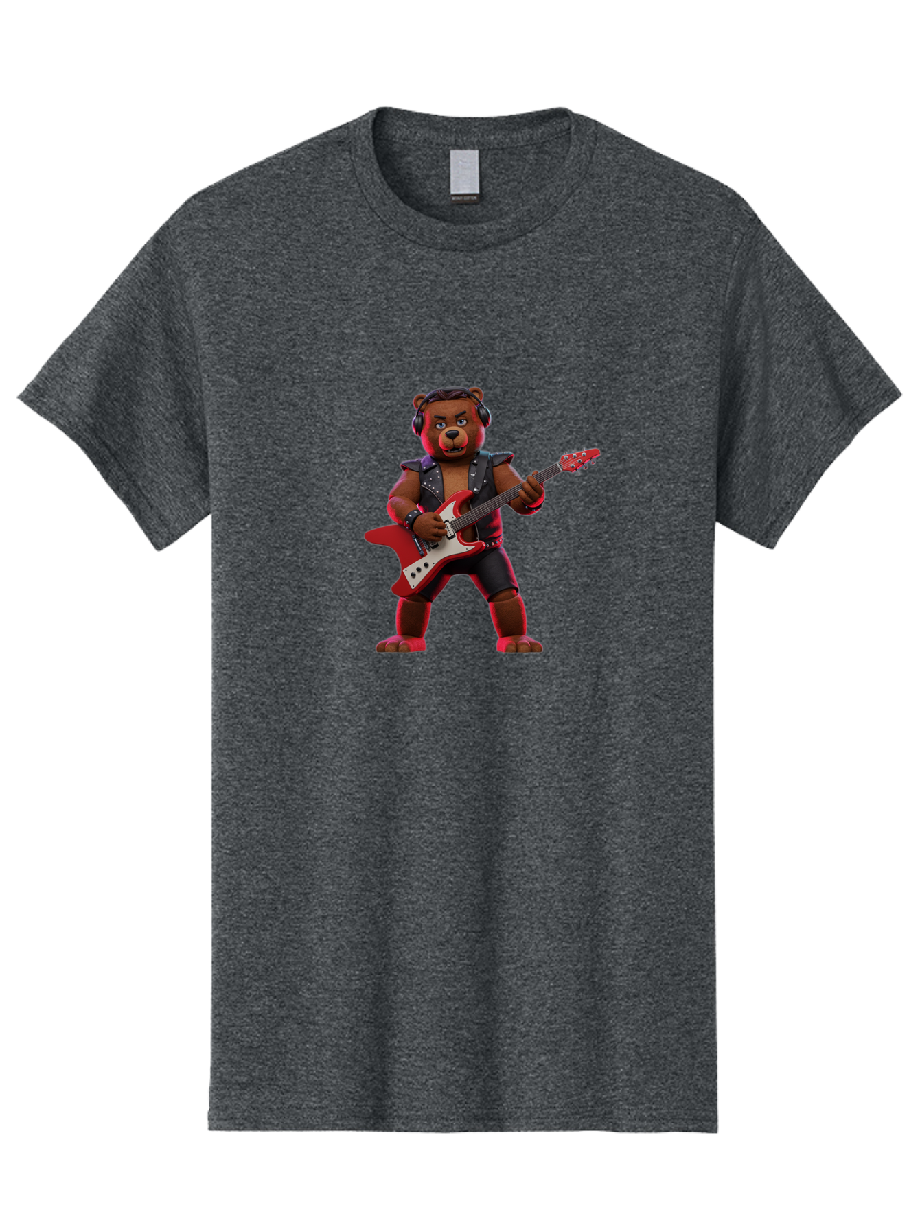 Rockstar-Bear-1 Men'S Graphic Tee, 100% Cotton, Comfortable Casual Summer Wear, Machine Washable, Vintage Camera, Old Camera, Antique Camera, Black Camera, Classic Photography, Photography Equipment, Nostalgic Device, Film Camera, Camera Art Baf484 3