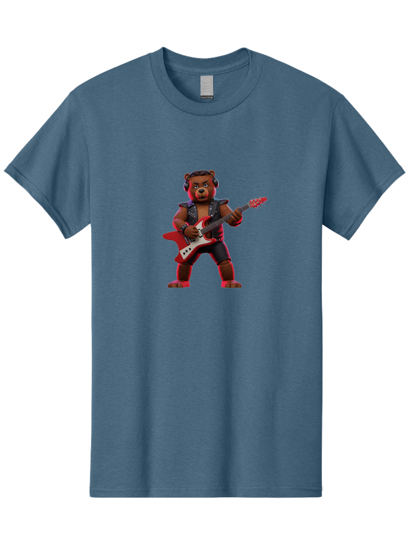 Rockstar-Bear-1 Men'S Graphic Tee, 100% Cotton, Comfortable Casual Summer Wear, Machine Washable, Vintage Camera, Old Camera, Antique Camera, Black Camera, Classic Photography, Photography Equipment, Nostalgic Device, Film Camera, Camera Art Baf484 5