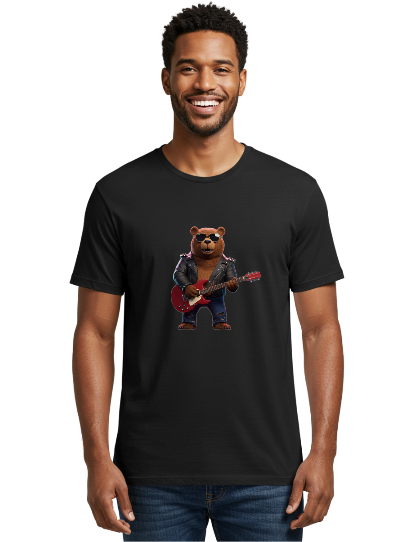 Rockstar-Bear Men'S Graphic Tee, 100% Cotton, Comfortable Casual Summer Wear, Machine Washable, Vintage Camera, Old Camera, Antique Camera, Black Camera, Classic Photography, Photography Equipment, Nostalgic Device, Film Camera, Camera Art Baf485 19