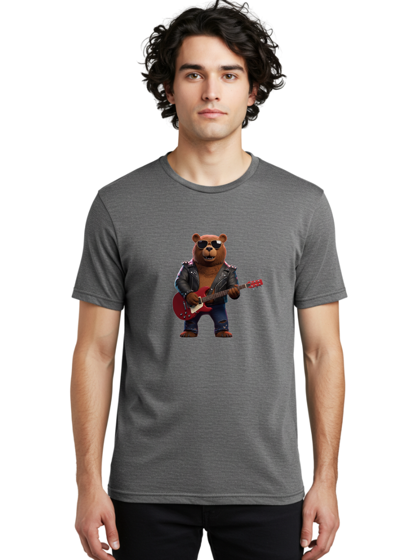 Rockstar-Bear Men'S Graphic Tee, 100% Cotton, Comfortable Casual Summer Wear, Machine Washable, Vintage Camera, Old Camera, Antique Camera, Black Camera, Classic Photography, Photography Equipment, Nostalgic Device, Film Camera, Camera Art Baf485 20