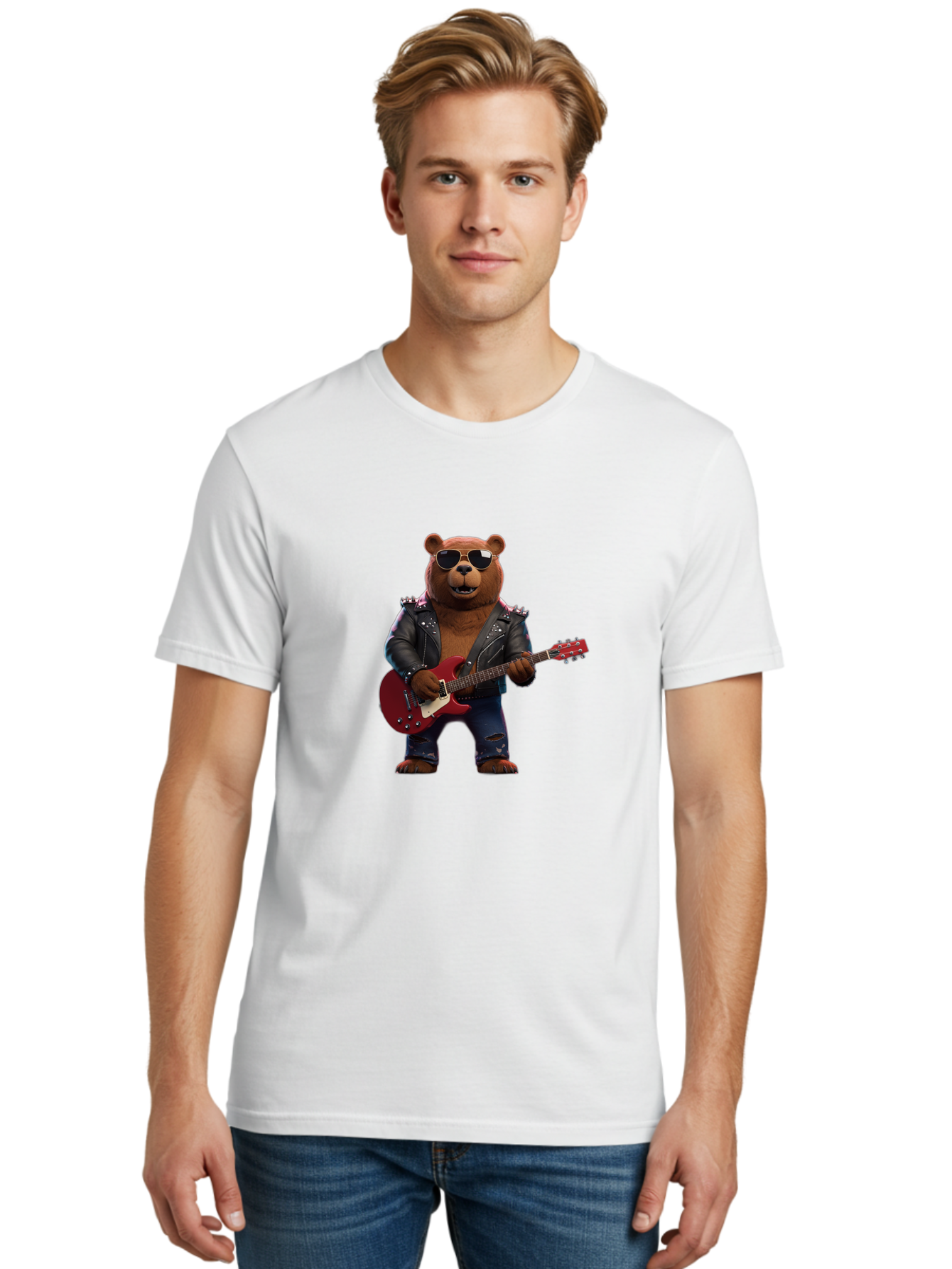 Rockstar-Bear Men'S Graphic Tee, 100% Cotton, Comfortable Casual Summer Wear, Machine Washable, Vintage Camera, Old Camera, Antique Camera, Black Camera, Classic Photography, Photography Equipment, Nostalgic Device, Film Camera, Camera Art Baf485 24