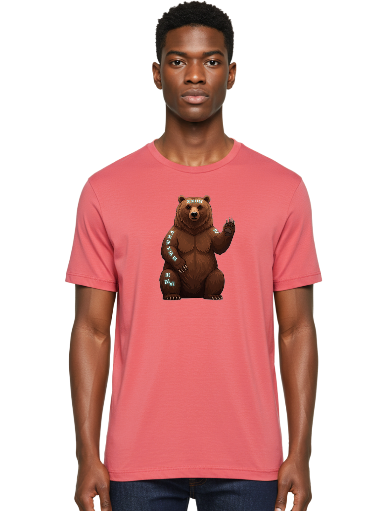 Roman-Numeral-Bear Men'S Graphic Tee, 100% Cotton, Comfortable Casual Summer Wear, Machine Washable, Vintage Camera, Old Camera, Antique Camera, Black Camera, Classic Photography, Photography Equipment, Nostalgic Device, Film Camera, Baf486 25