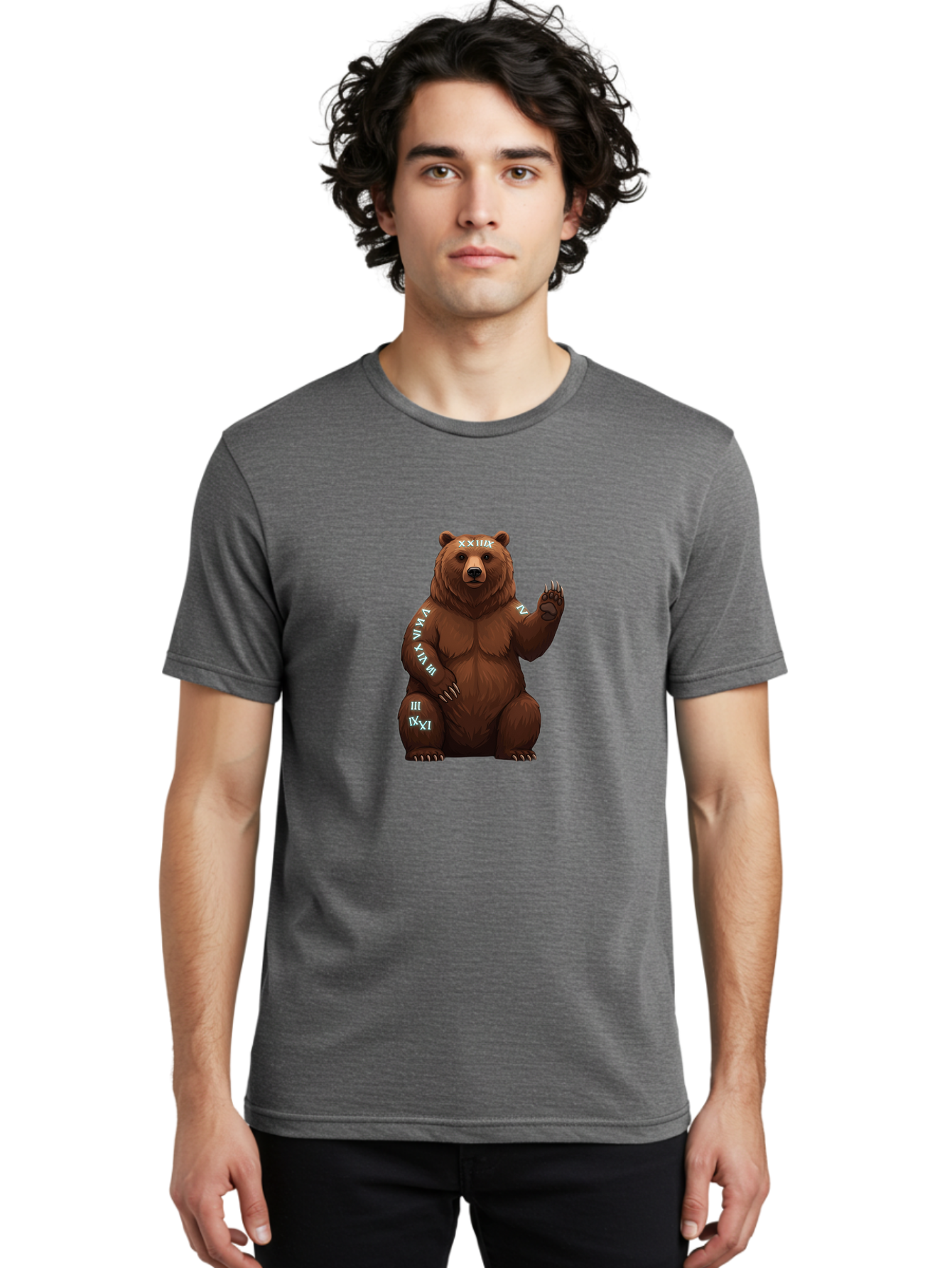 Roman-Numeral-Bear Men'S Graphic Tee, 100% Cotton, Comfortable Casual Summer Wear, Machine Washable, Vintage Camera, Old Camera, Antique Camera, Black Camera, Classic Photography, Photography Equipment, Nostalgic Device, Film Camera, Baf486 29