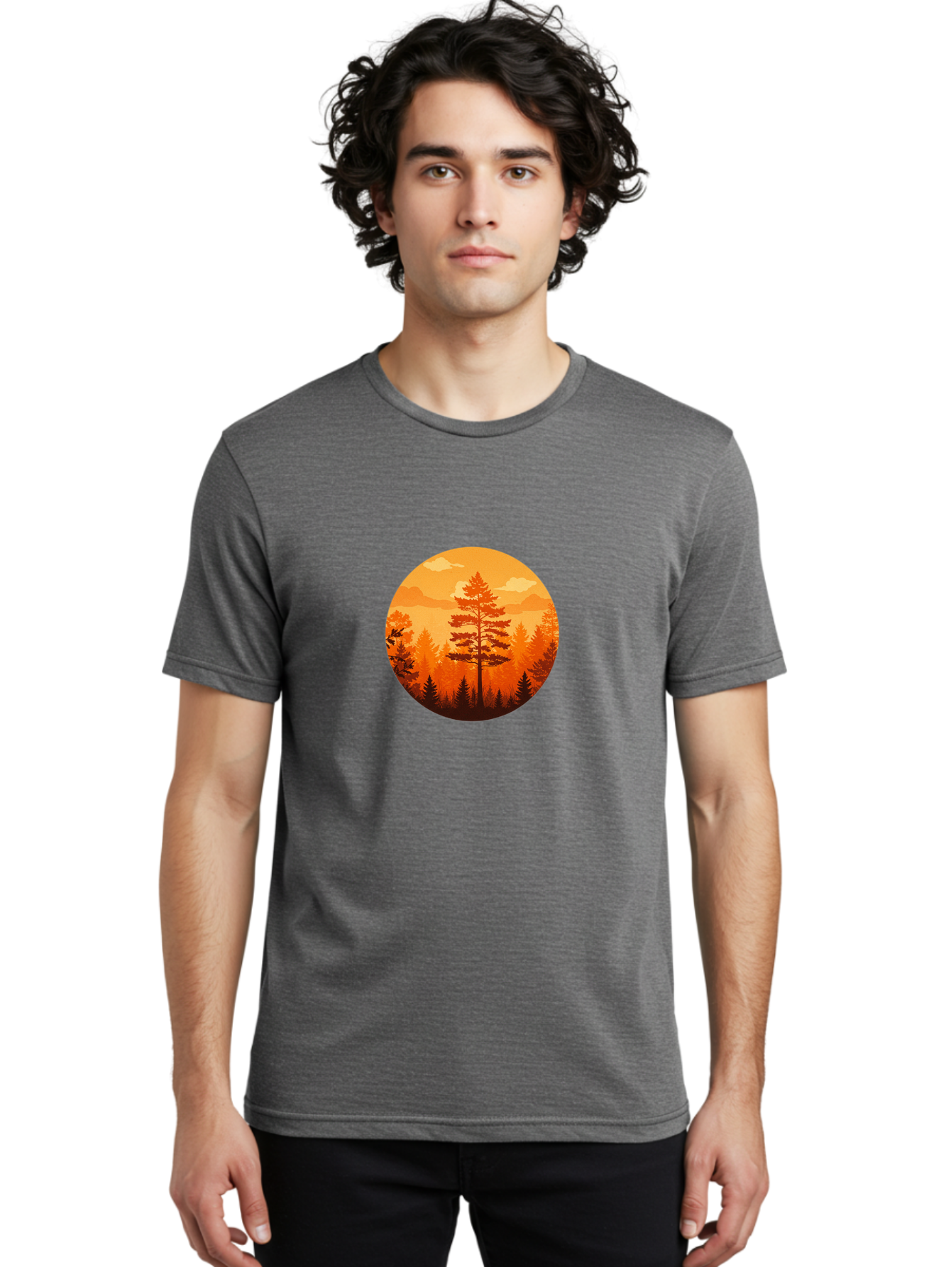 Tree-Silhouette Men'S Graphic Tee, 100% Cotton, Comfortable Casual Summer Wear, Machine Washable, Vintage Camera, Old Camera, Antique Camera, Black Camera, Classic Photography, Photography Equipment, Nostalgic Device, Film Camera, Camera Art Baf604 4