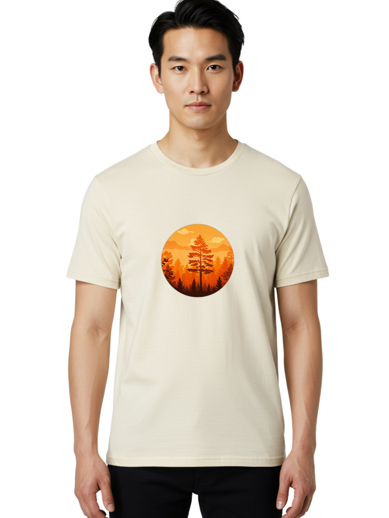 Tree-Silhouette Men'S Graphic Tee, 100% Cotton, Comfortable Casual Summer Wear, Machine Washable, Vintage Camera, Old Camera, Antique Camera, Black Camera, Classic Photography, Photography Equipment, Nostalgic Device, Film Camera, Camera Art Baf604 14