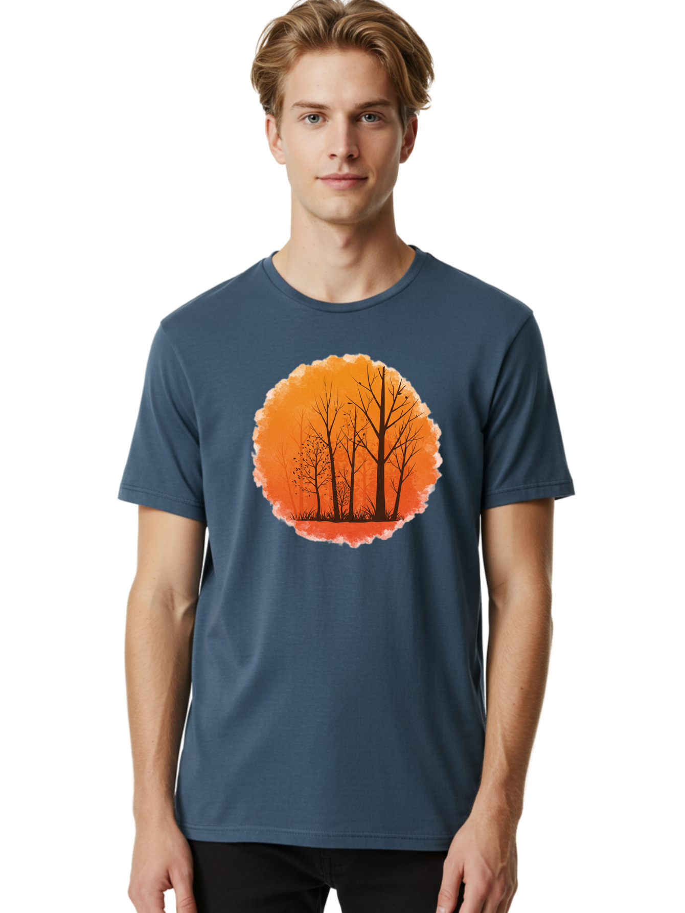 Trees-Silhouette Men'S Graphic Tee, 100% Cotton, Comfortable Casual Summer Wear, Machine Washable, Vintage Camera, Old Camera, Antique Camera, Black Camera, Classic Photography, Photography Equipment, Nostalgic Device, Film Camera, Camera Art Baf605 18