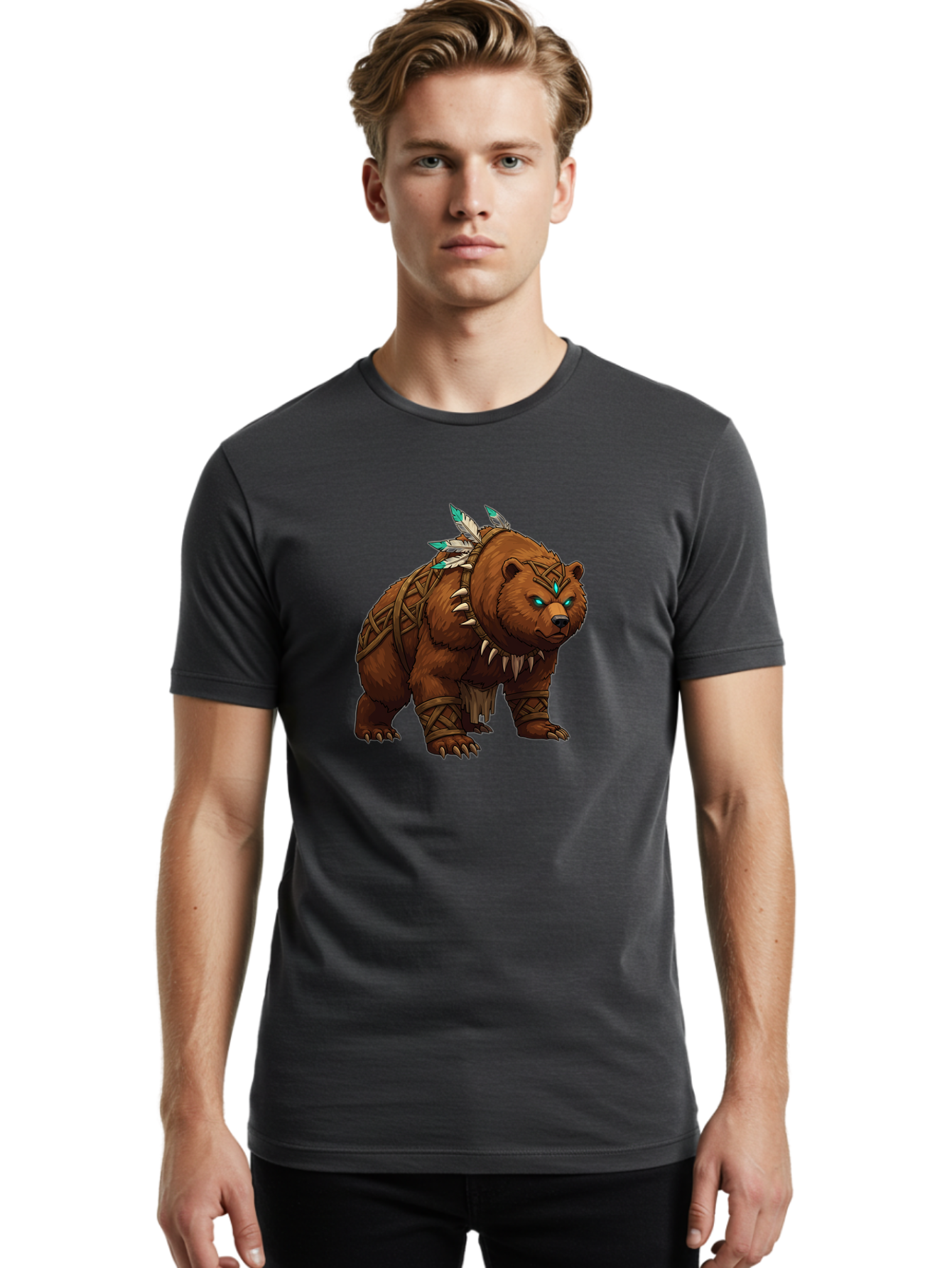 Tribal-Bear Men'S Graphic Tee, 100% Cotton, Comfortable Casual Summer Wear, Machine Washable, Vintage Camera, Old Camera, Antique Camera, Black Camera, Classic Photography, Photography Equipment, Nostalgic Device, Film Camera, Camera Art Baf607 24