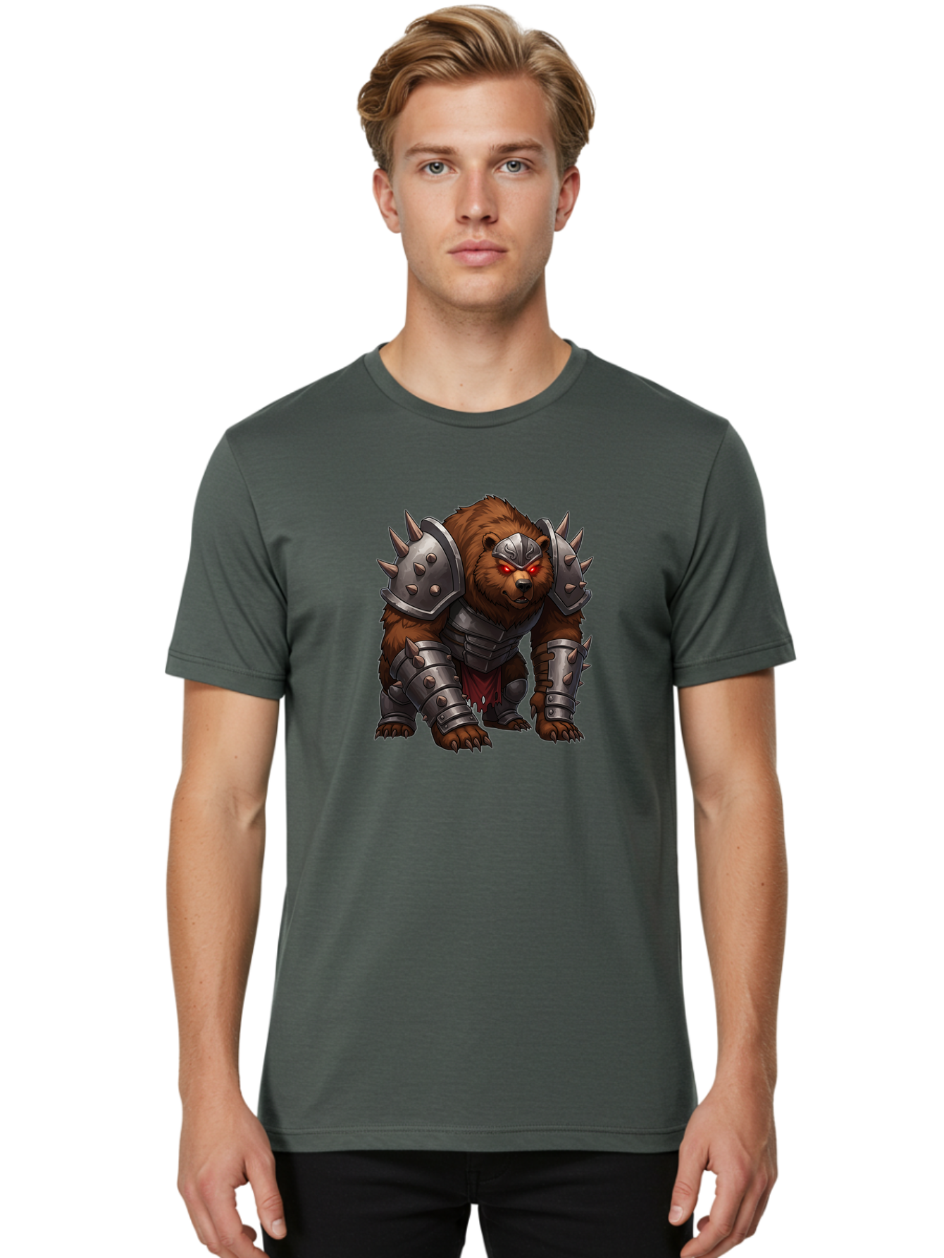 Warrior-Bear-1 Men'S Graphic Tee, 100% Cotton, Comfortable Casual Summer Wear, Machine Washable, Vintage Camera, Old Camera, Antique Camera, Black Camera, Classic Photography, Photography Equipment, Nostalgic Device, Film Camera, Camera Art Baf618 24