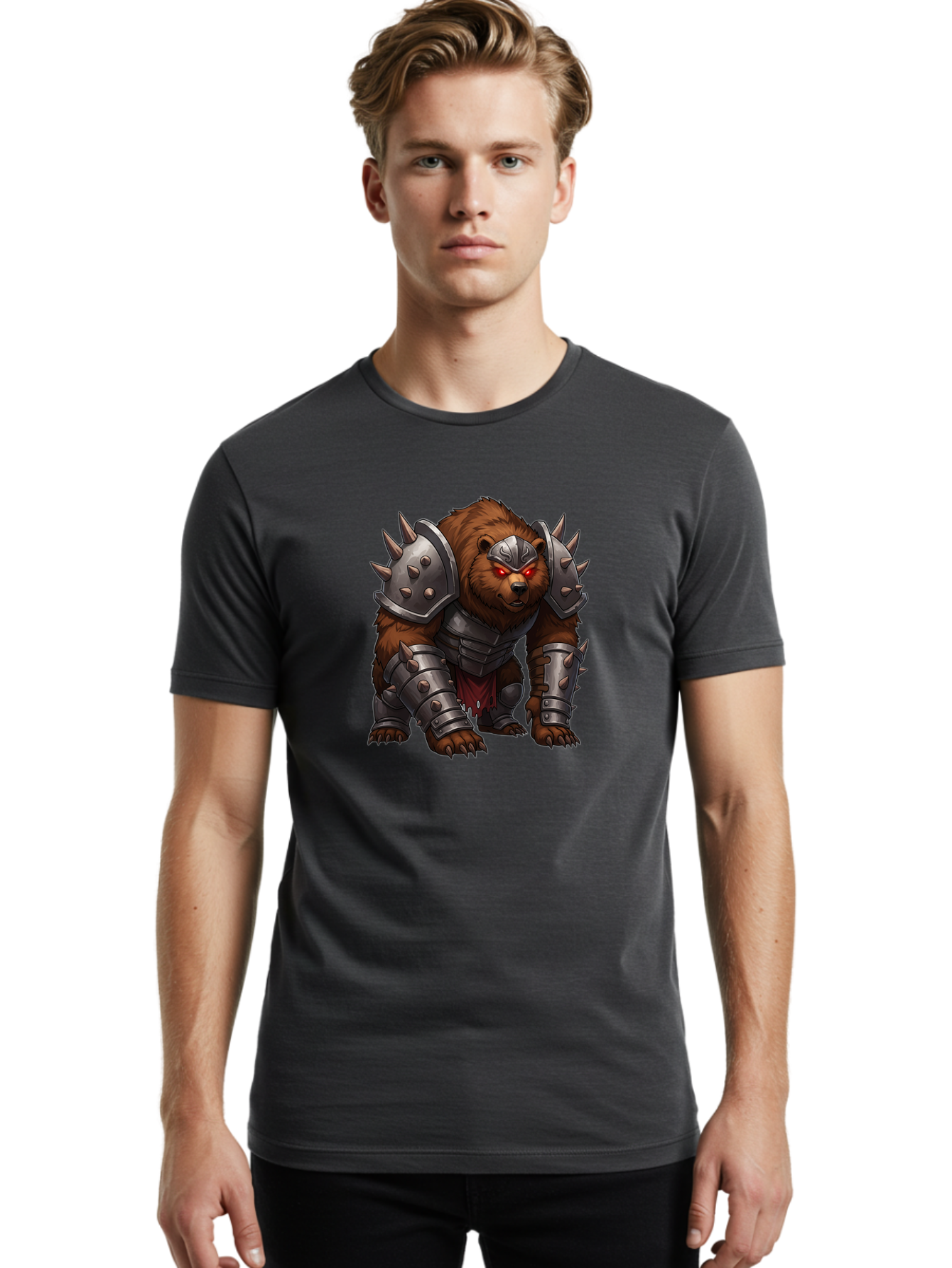 Warrior-Bear-1 Men'S Graphic Tee, 100% Cotton, Comfortable Casual Summer Wear, Machine Washable, Vintage Camera, Old Camera, Antique Camera, Black Camera, Classic Photography, Photography Equipment, Nostalgic Device, Film Camera, Camera Art Baf618 30