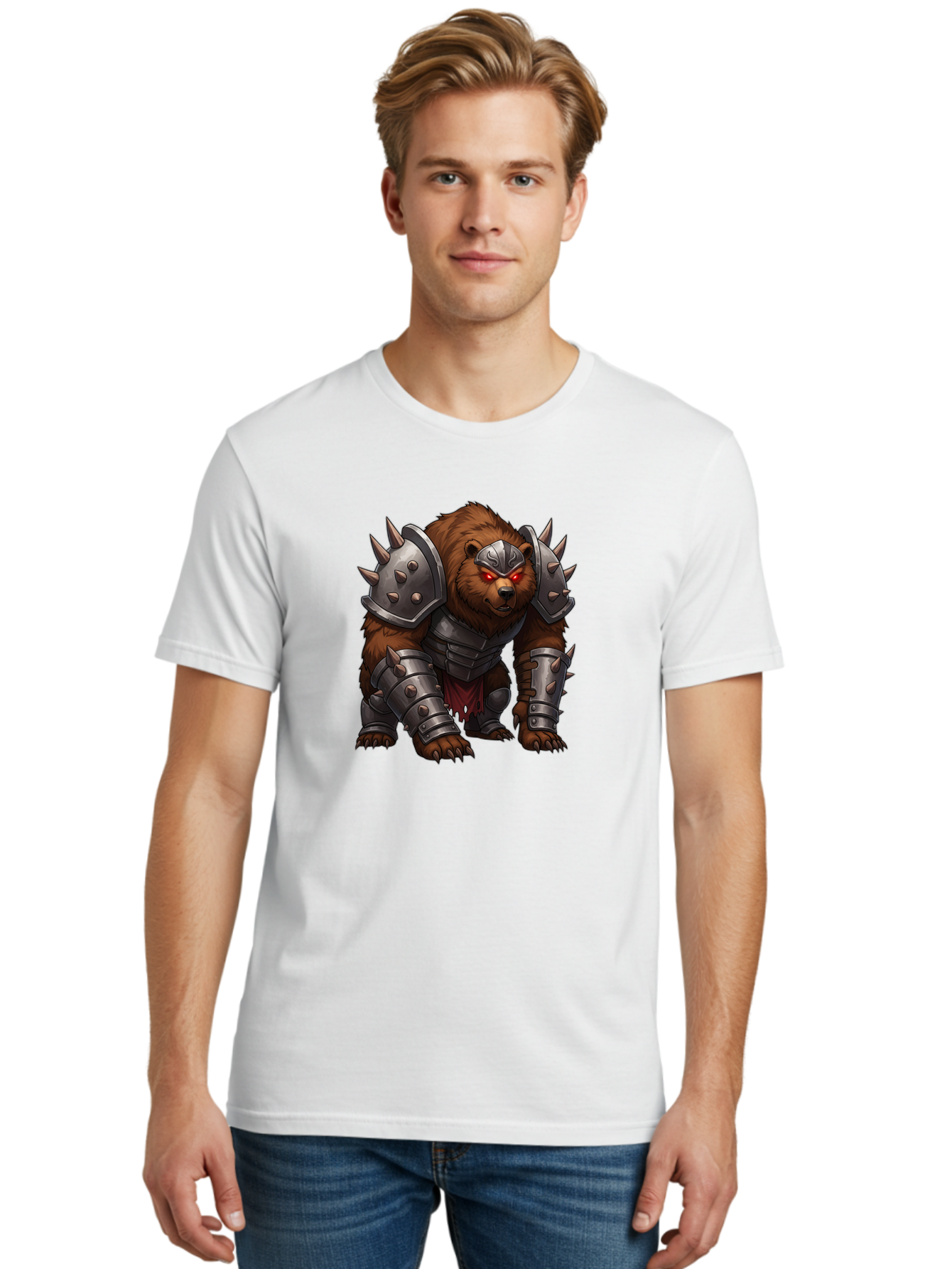 Warrior-Bear-1 Men'S Graphic Tee, 100% Cotton, Comfortable Casual Summer Wear, Machine Washable, Vintage Camera, Old Camera, Antique Camera, Black Camera, Classic Photography, Photography Equipment, Nostalgic Device, Film Camera, Camera Art Baf618 2