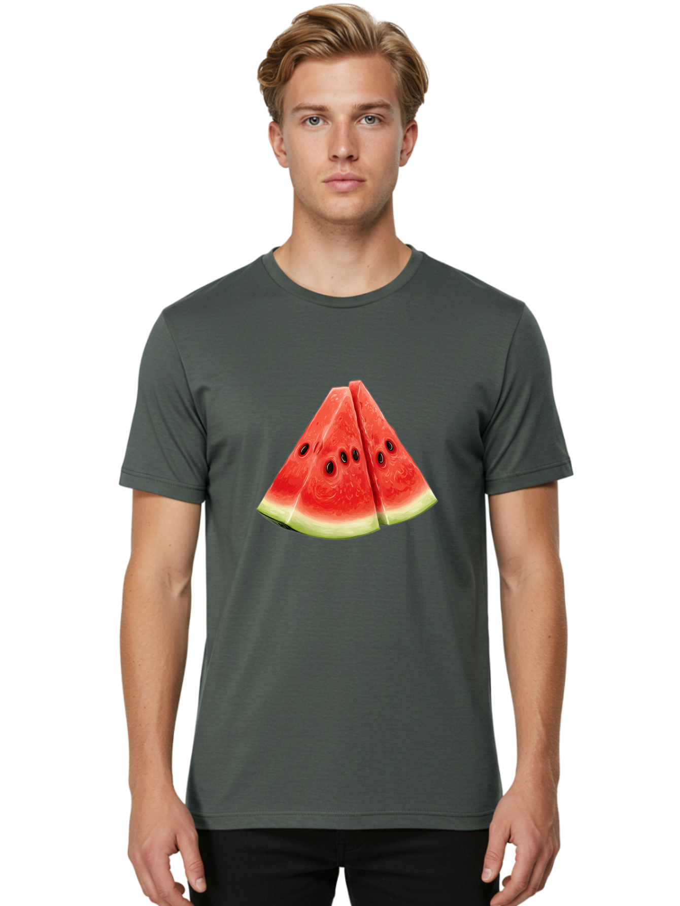 Watermelon-Slices Men'S Graphic Tee, 100% Cotton, Comfortable Casual Summer Wear, Machine Washable, Vintage Camera, Old Camera, Antique Camera, Black Camera, Classic Photography, Photography Equipment, Nostalgic Device, Film Camera, Camera Art Baf643 24