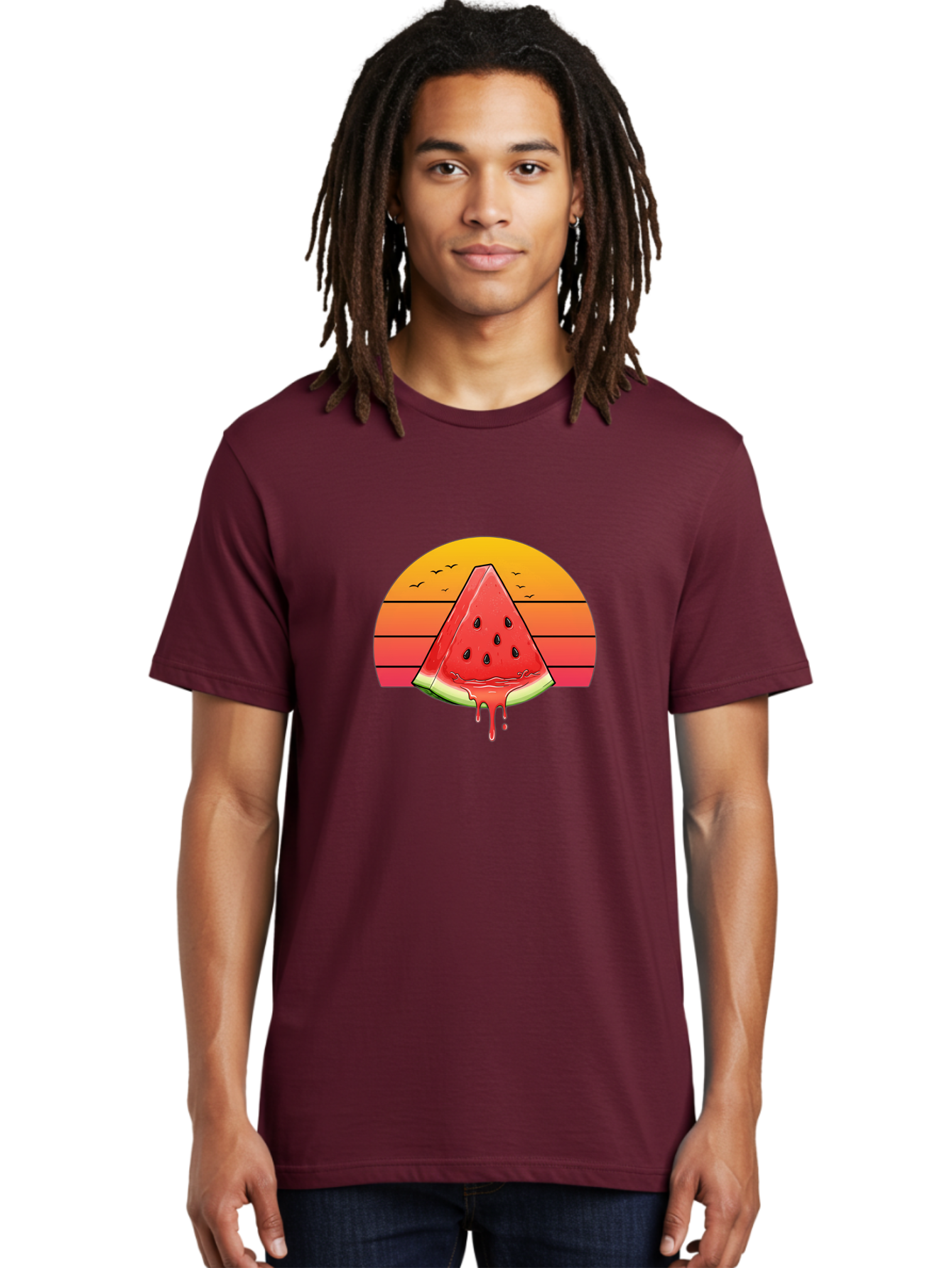 Watermelon-Sunset Men'S Graphic Tee, 100% Cotton, Comfortable Casual Summer Wear, Machine Washable, Vintage Camera, Old Camera, Antique Camera, Black Camera, Classic Photography, Photography Equipment, Nostalgic Device, Film Camera, Camera Art Baf644 8