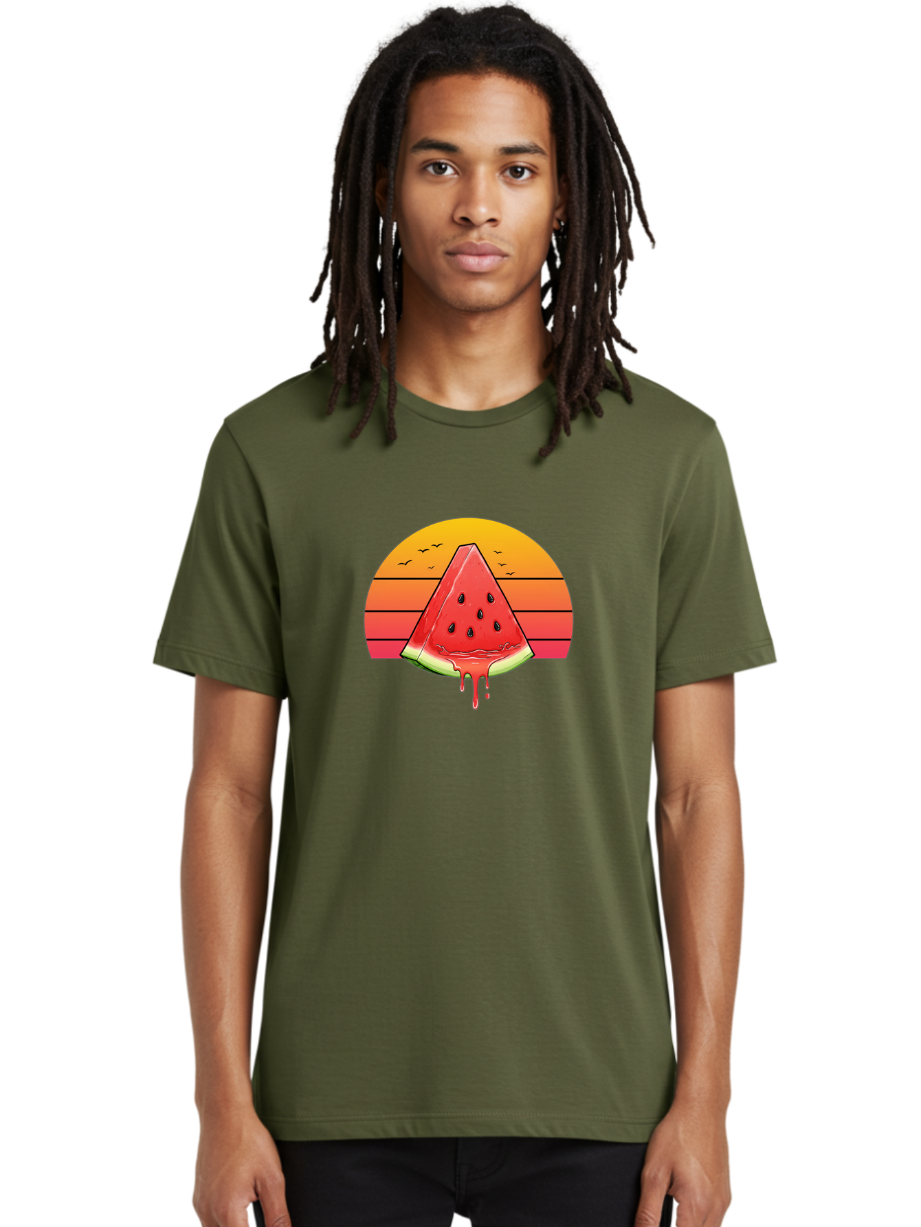 Watermelon-Sunset Men'S Graphic Tee, 100% Cotton, Comfortable Casual Summer Wear, Machine Washable, Vintage Camera, Old Camera, Antique Camera, Black Camera, Classic Photography, Photography Equipment, Nostalgic Device, Film Camera, Camera Art Baf644 26