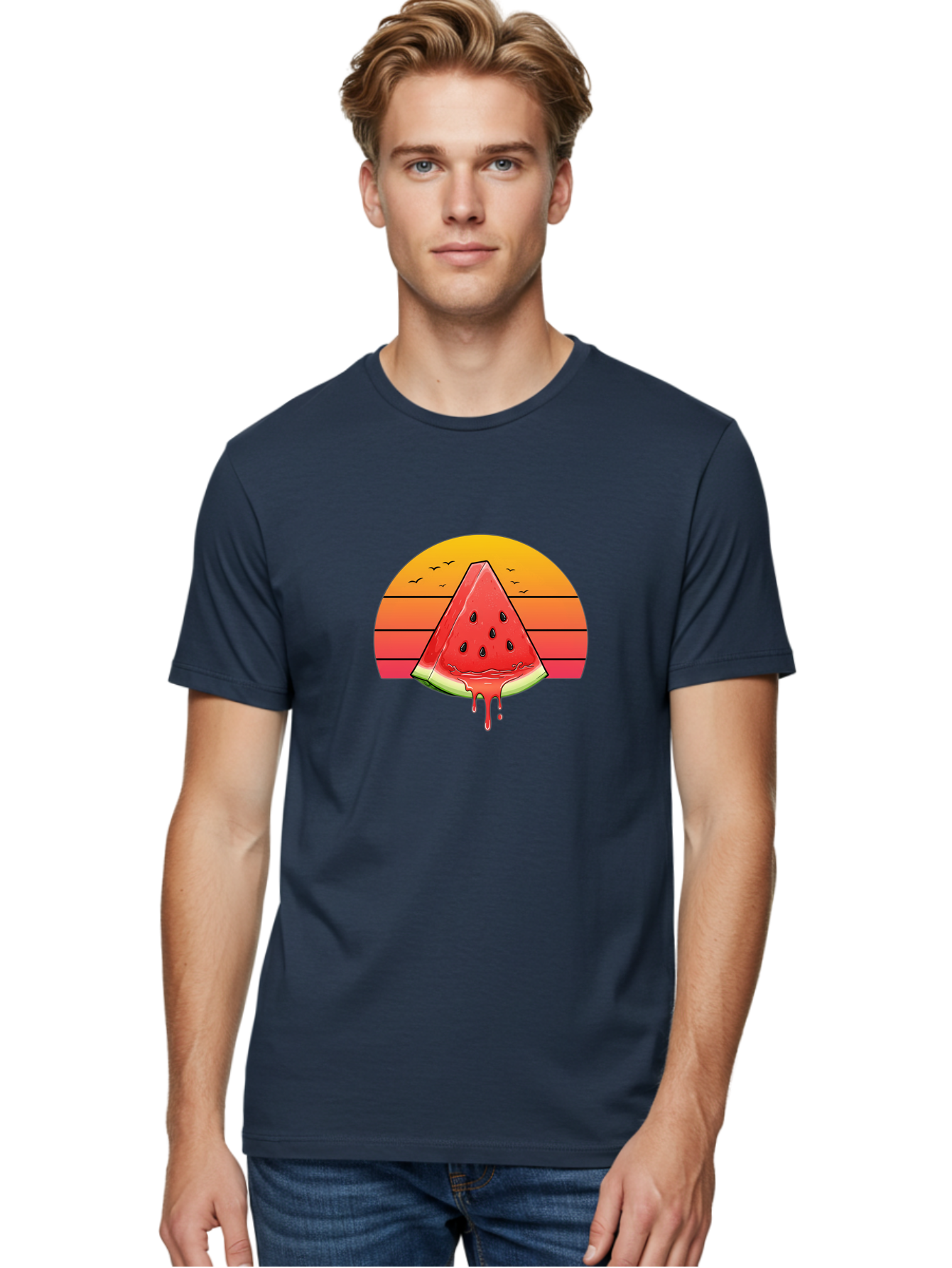 Watermelon-Sunset Men'S Graphic Tee, 100% Cotton, Comfortable Casual Summer Wear, Machine Washable, Vintage Camera, Old Camera, Antique Camera, Black Camera, Classic Photography, Photography Equipment, Nostalgic Device, Film Camera, Camera Art Baf644 10