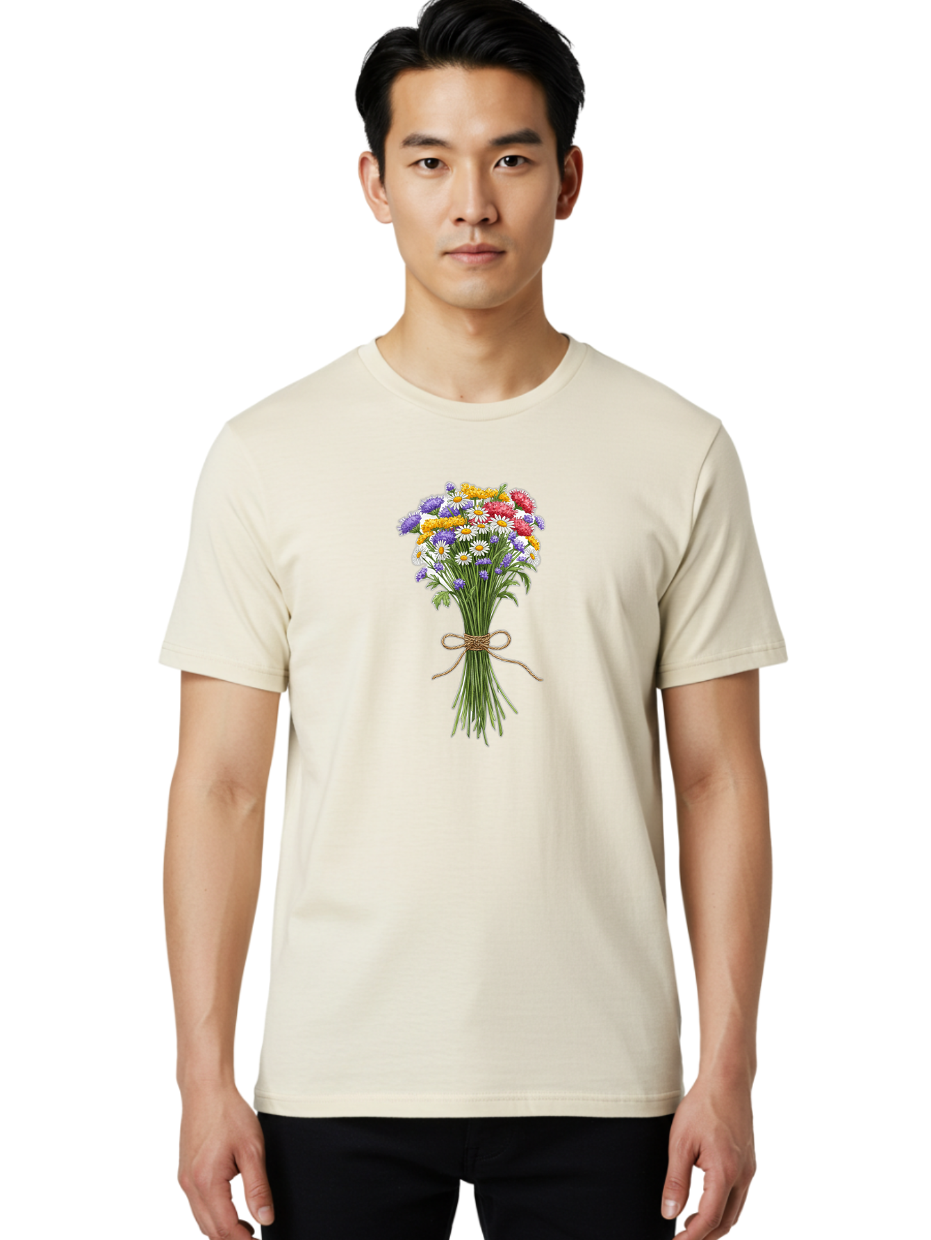 Wild-Flower-Bouquet-1 Men'S Graphic Tee, 100% Cotton, Comfortable Casual Summer Wear, Machine Washable, Vintage Camera, Old Camera, Antique Camera, Black Camera, Classic Photography, Photography Equipment, Nostalgic Device, Film Camera, Baf647 22