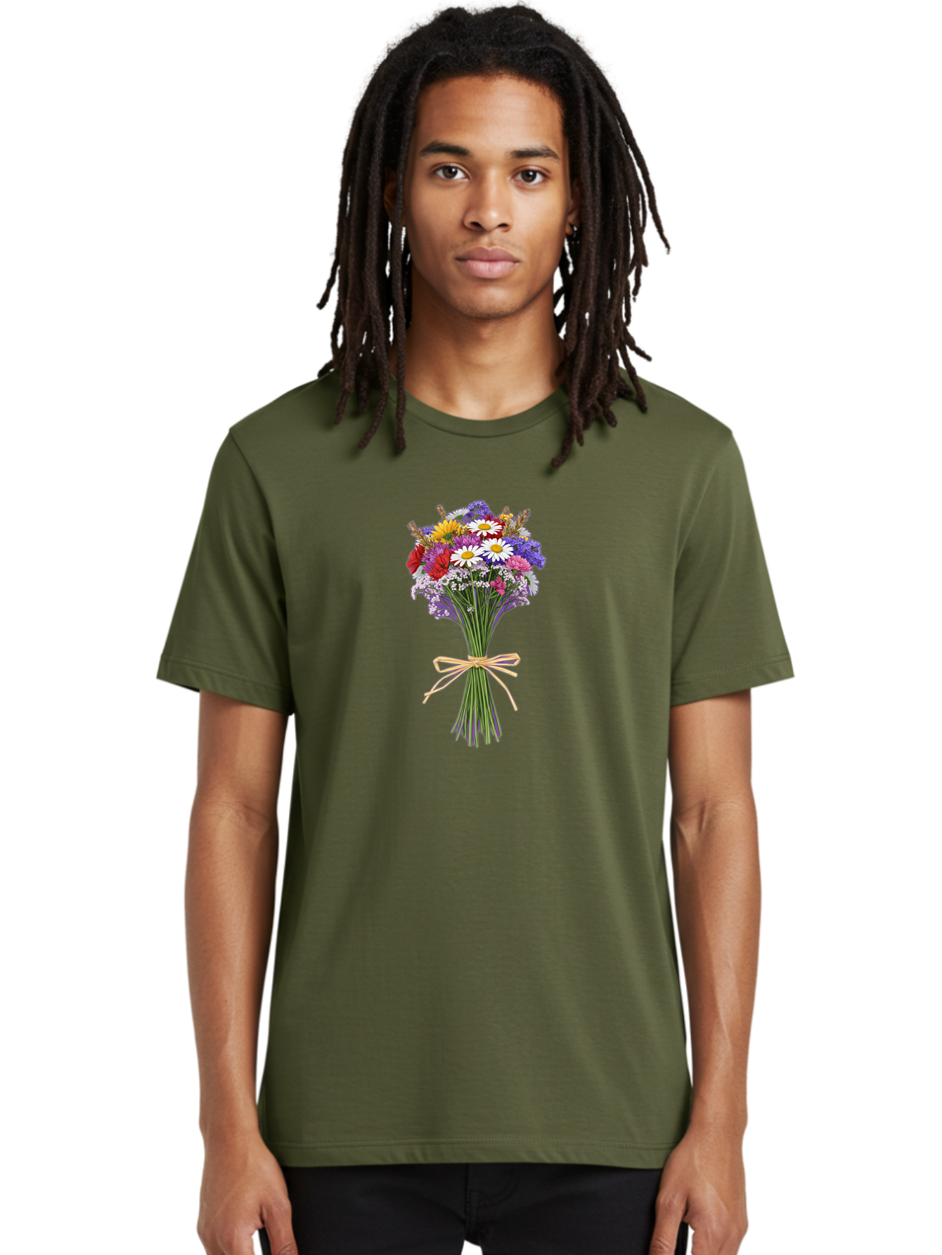 Wild-Flower-Bouquet Men'S Graphic Tee, 100% Cotton, Comfortable Casual Summer Wear, Machine Washable, Vintage Camera, Old Camera, Antique Camera, Black Camera, Classic Photography, Photography Equipment, Nostalgic Device, Film Camera, Baf648 2
