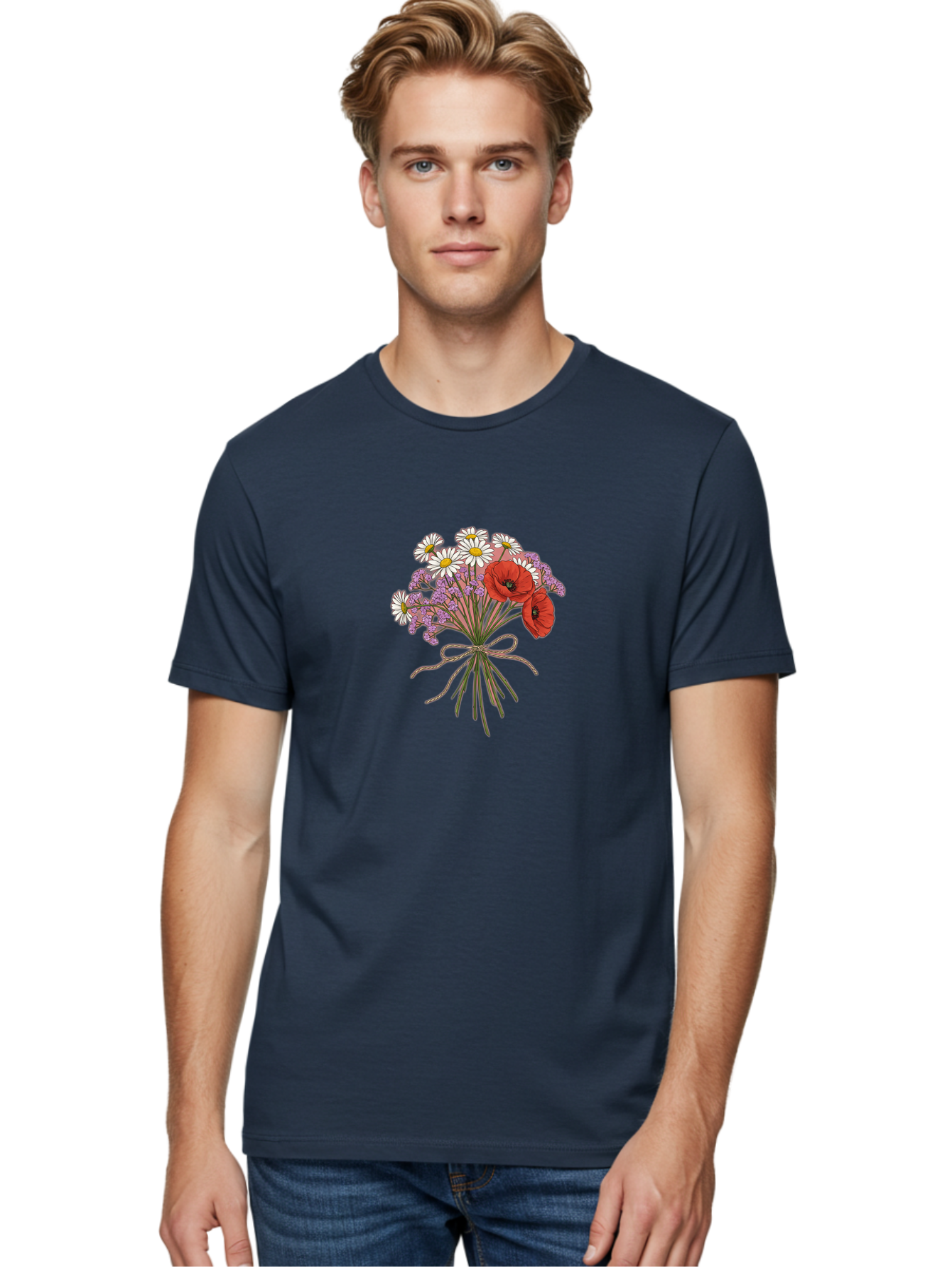 Wildflower-Bouquet-2 Men'S Graphic Tee, 100% Cotton, Comfortable Casual Summer Wear, Machine Washable, Vintage Camera, Old Camera, Antique Camera, Black Camera, Classic Photography, Photography Equipment, Nostalgic Device, Film Camera, Baf655 20