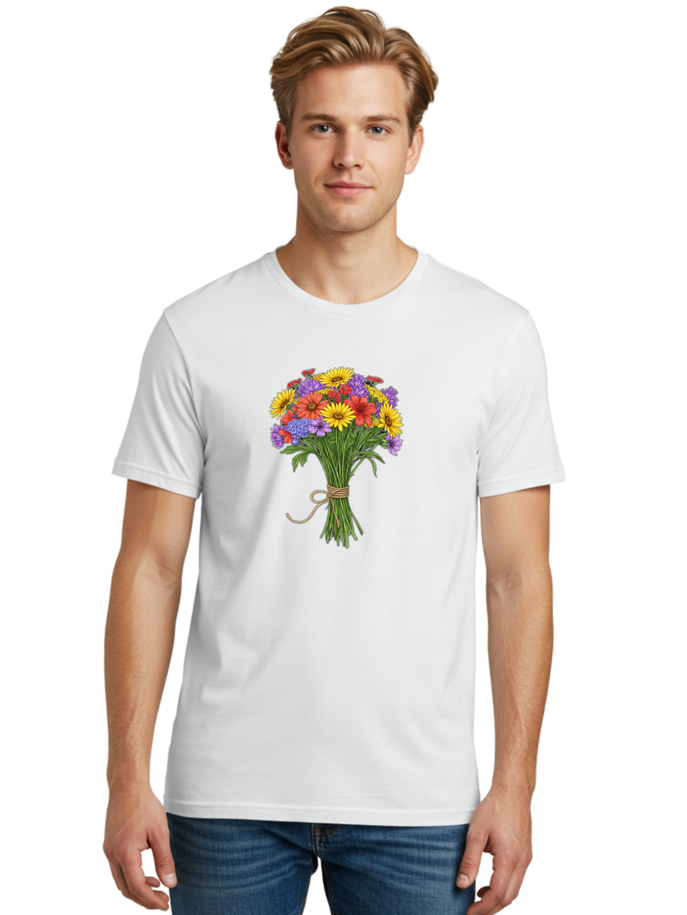 Wildflower-Bouquet-4 Men'S Graphic Tee, 100% Cotton, Comfortable Casual Summer Wear, Machine Washable, Vintage Camera, Old Camera, Antique Camera, Black Camera, Classic Photography, Photography Equipment, Nostalgic Device, Film Camera, Baf657 26