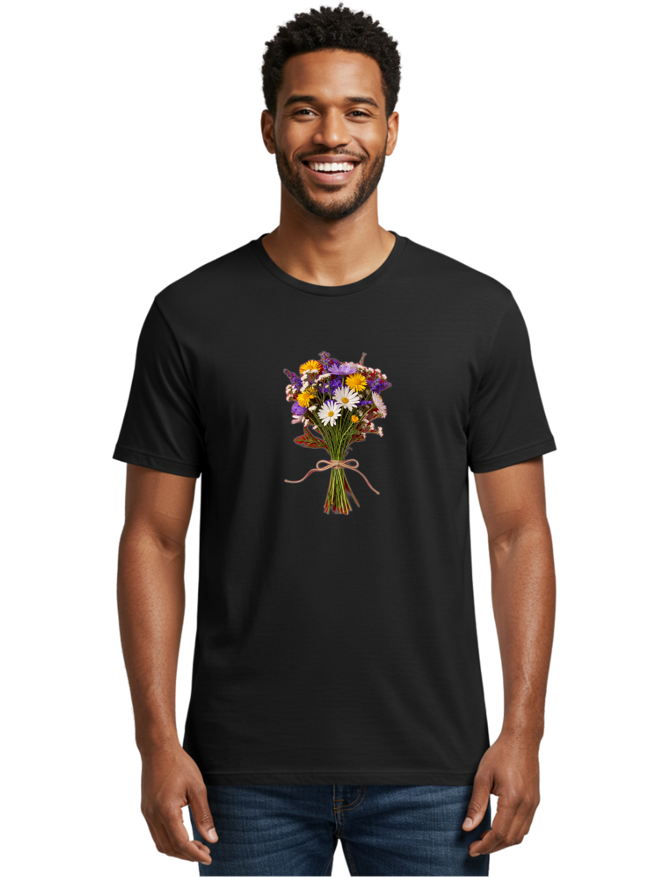 Wildflower-Bouquet-5 Men'S Graphic Tee, 100% Cotton, Comfortable Casual Summer Wear, Machine Washable, Vintage Camera, Old Camera, Antique Camera, Black Camera, Classic Photography, Photography Equipment, Nostalgic Device, Film Camera, Baf658 22