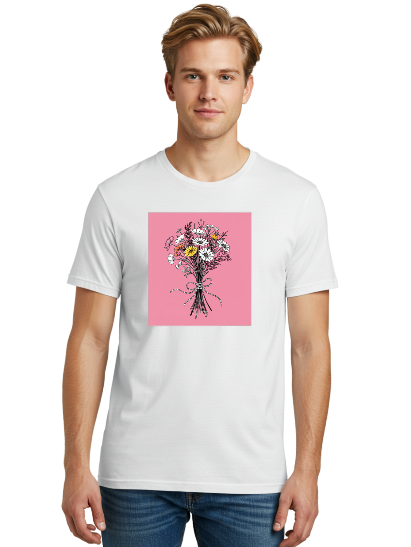 Wildflower-Bouquet-7 Men'S Graphic Tee, 100% Cotton, Comfortable Casual Summer Wear, Machine Washable, Vintage Camera, Old Camera, Antique Camera, Black Camera, Classic Photography, Photography Equipment, Nostalgic Device, Film Camera, Baf660 26