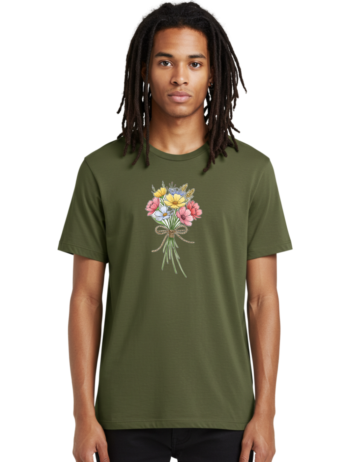 Wildflower-Bouquet Men'S Graphic Tee, 100% Cotton, Comfortable Casual Summer Wear, Machine Washable, Vintage Camera, Old Camera, Antique Camera, Black Camera, Classic Photography, Photography Equipment, Nostalgic Device, Film Camera, Baf663 14