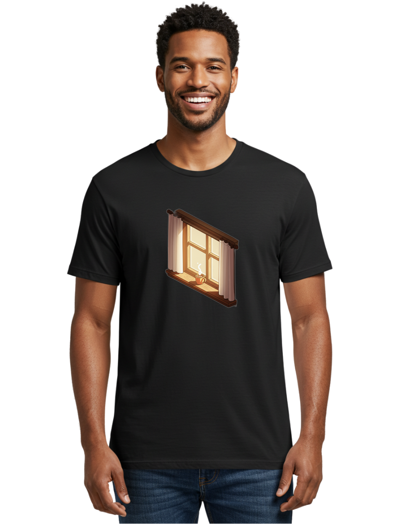 Window-With-Coffee-Cup Men'S Graphic Tee, 100% Cotton, Comfortable Casual Summer Wear, Machine Washable, Vintage Camera, Old Camera, Antique Camera, Black Camera, Classic Photography, Photography Equipment, Nostalgic Device, Film Camera, Baf665 20