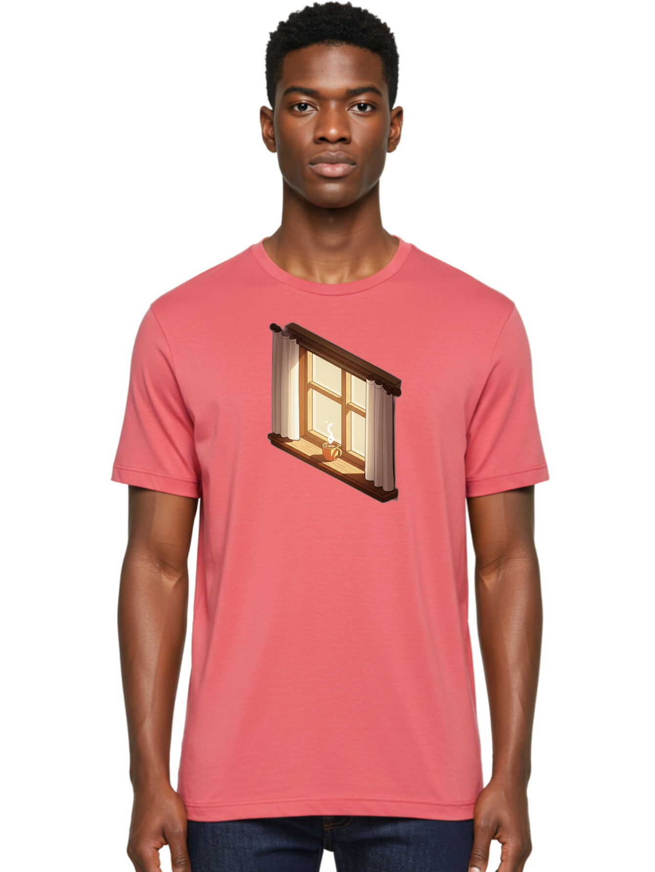 Window-With-Coffee-Cup Men'S Graphic Tee, 100% Cotton, Comfortable Casual Summer Wear, Machine Washable, Vintage Camera, Old Camera, Antique Camera, Black Camera, Classic Photography, Photography Equipment, Nostalgic Device, Film Camera, Baf665 30