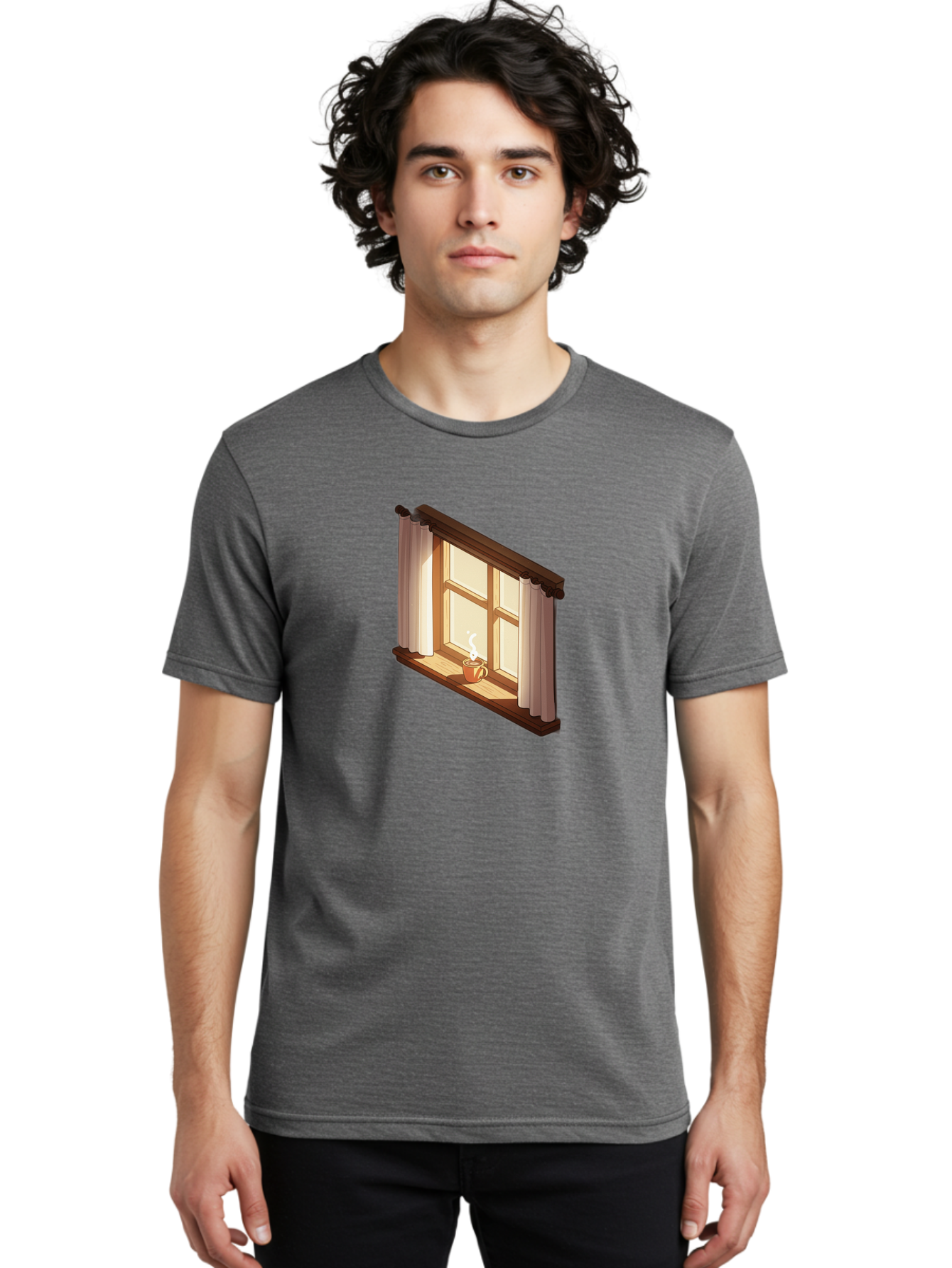 Window-With-Coffee-Cup Men'S Graphic Tee, 100% Cotton, Comfortable Casual Summer Wear, Machine Washable, Vintage Camera, Old Camera, Antique Camera, Black Camera, Classic Photography, Photography Equipment, Nostalgic Device, Film Camera, Baf665 6