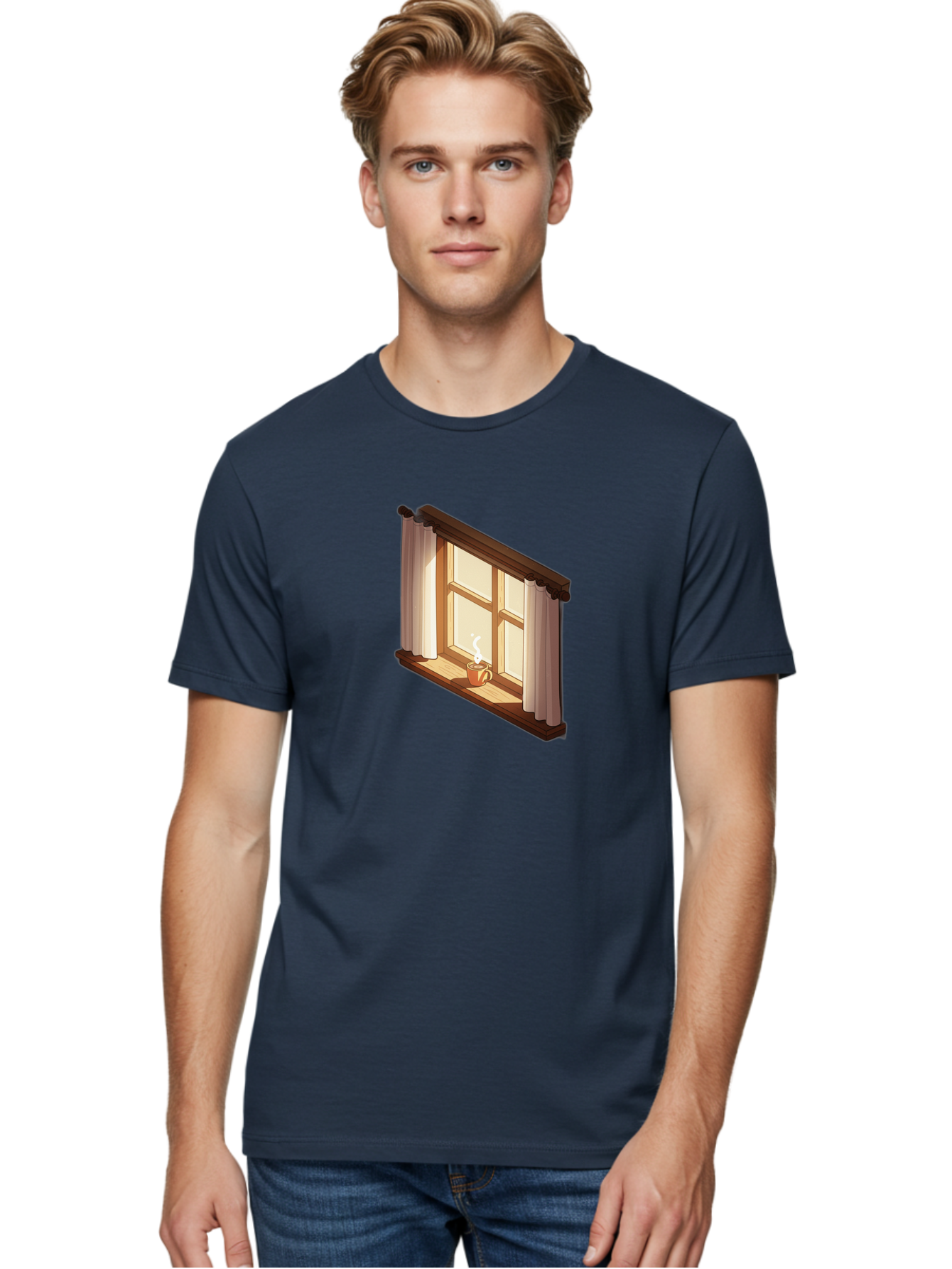 Window-With-Coffee-Cup Men'S Graphic Tee, 100% Cotton, Comfortable Casual Summer Wear, Machine Washable, Vintage Camera, Old Camera, Antique Camera, Black Camera, Classic Photography, Photography Equipment, Nostalgic Device, Film Camera, Baf665 18