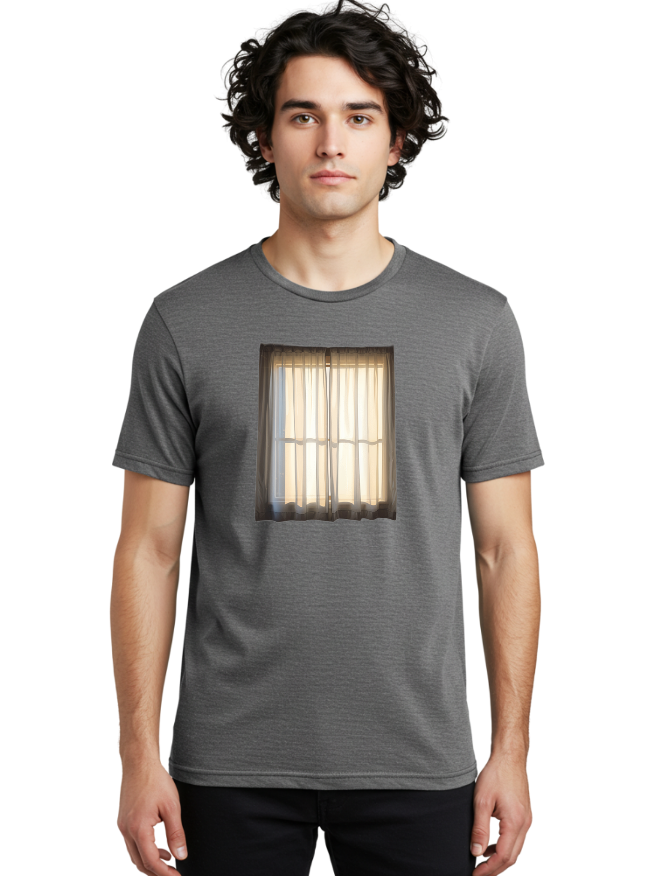 Window-With-Curtains-1 Men'S Graphic Tee, 100% Cotton, Comfortable Casual Summer Wear, Machine Washable, Vintage Camera, Old Camera, Antique Camera, Black Camera, Classic Photography, Photography Equipment, Nostalgic Device, Film Camera, Baf666 4