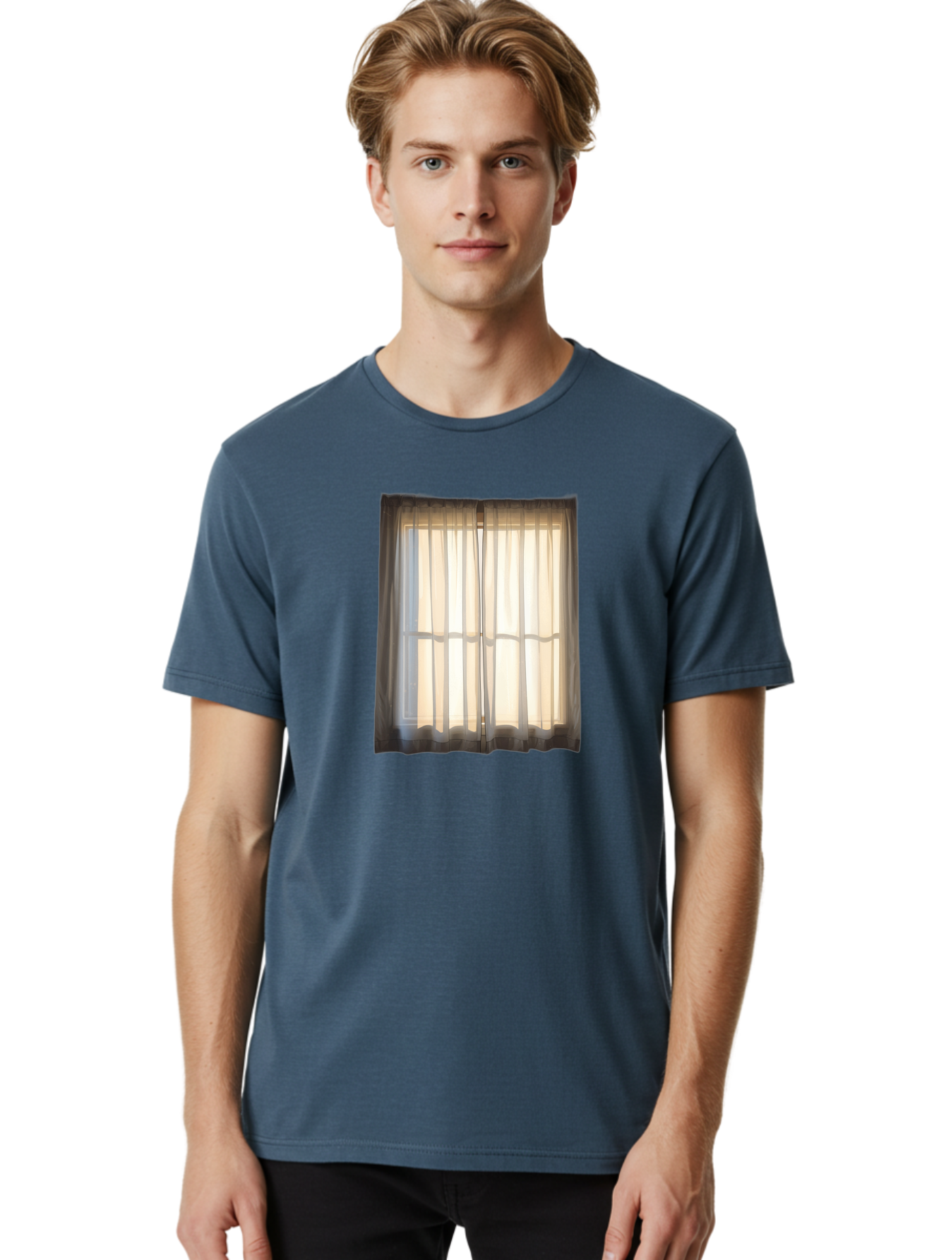 Window-With-Curtains-1 Men'S Graphic Tee, 100% Cotton, Comfortable Casual Summer Wear, Machine Washable, Vintage Camera, Old Camera, Antique Camera, Black Camera, Classic Photography, Photography Equipment, Nostalgic Device, Film Camera, Baf666 6