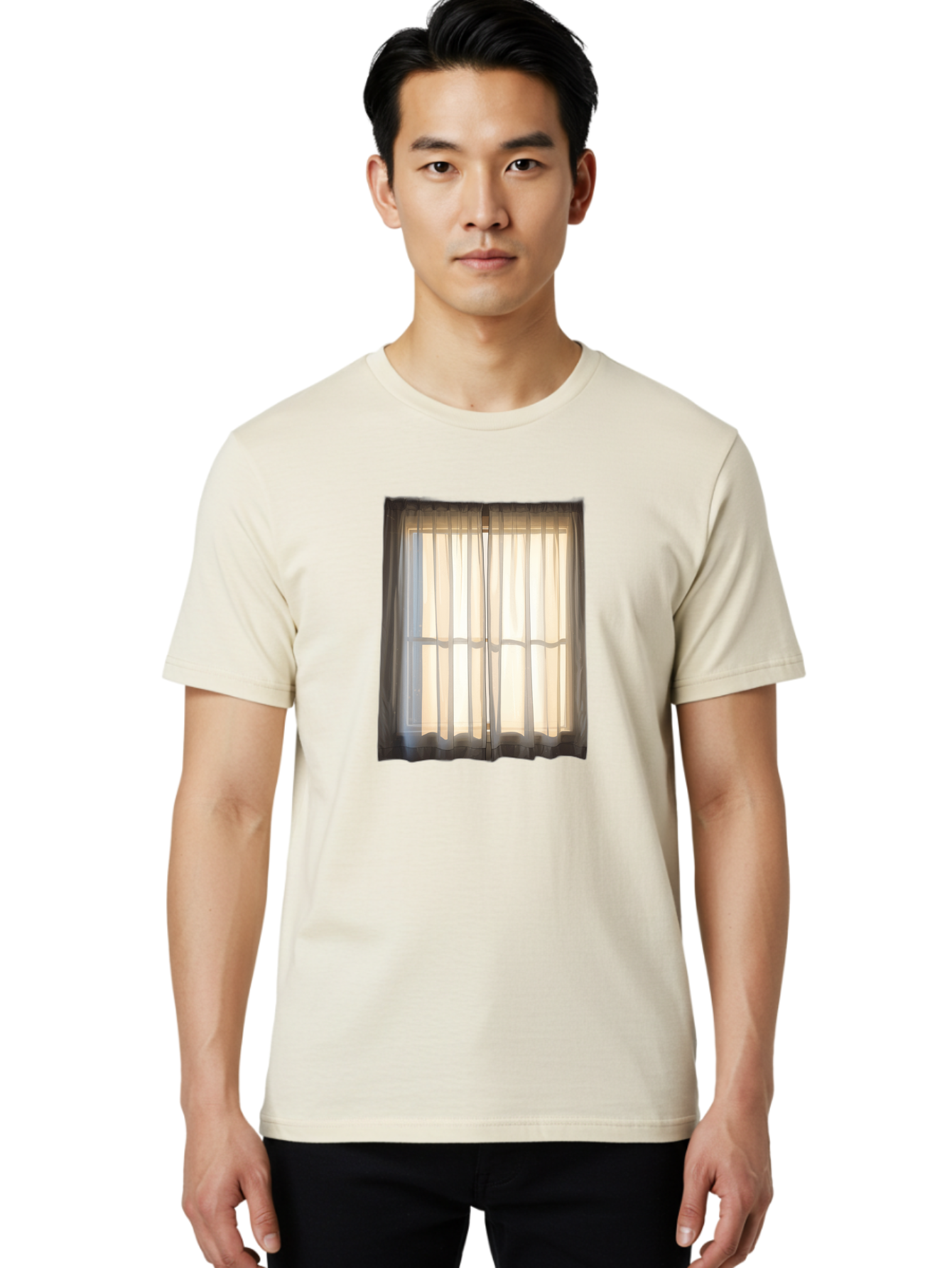 Window-With-Curtains-1 Men'S Graphic Tee, 100% Cotton, Comfortable Casual Summer Wear, Machine Washable, Vintage Camera, Old Camera, Antique Camera, Black Camera, Classic Photography, Photography Equipment, Nostalgic Device, Film Camera, Baf666 30