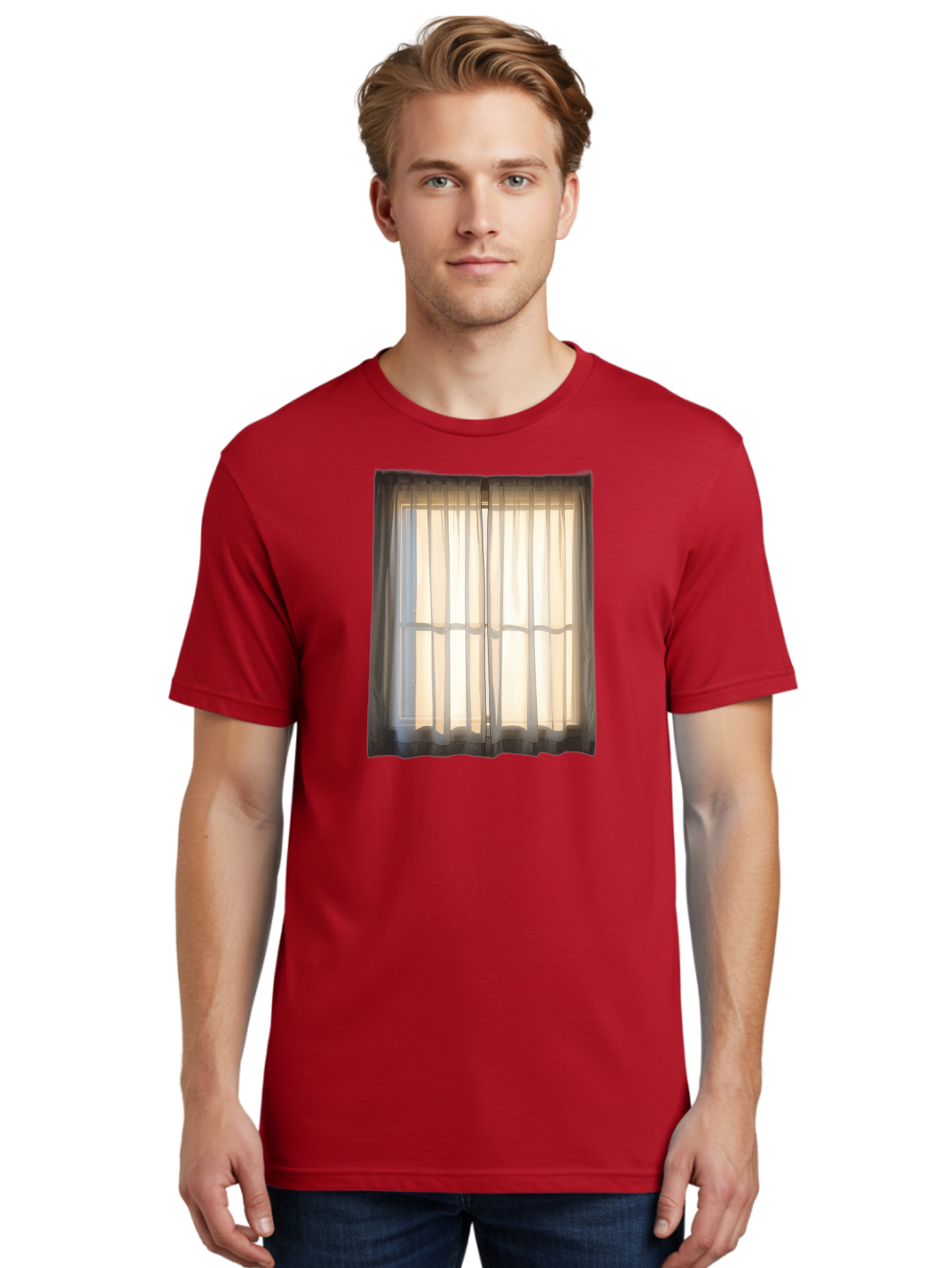 Window-With-Curtains-1 Men'S Graphic Tee, 100% Cotton, Comfortable Casual Summer Wear, Machine Washable, Vintage Camera, Old Camera, Antique Camera, Black Camera, Classic Photography, Photography Equipment, Nostalgic Device, Film Camera, Baf666 14