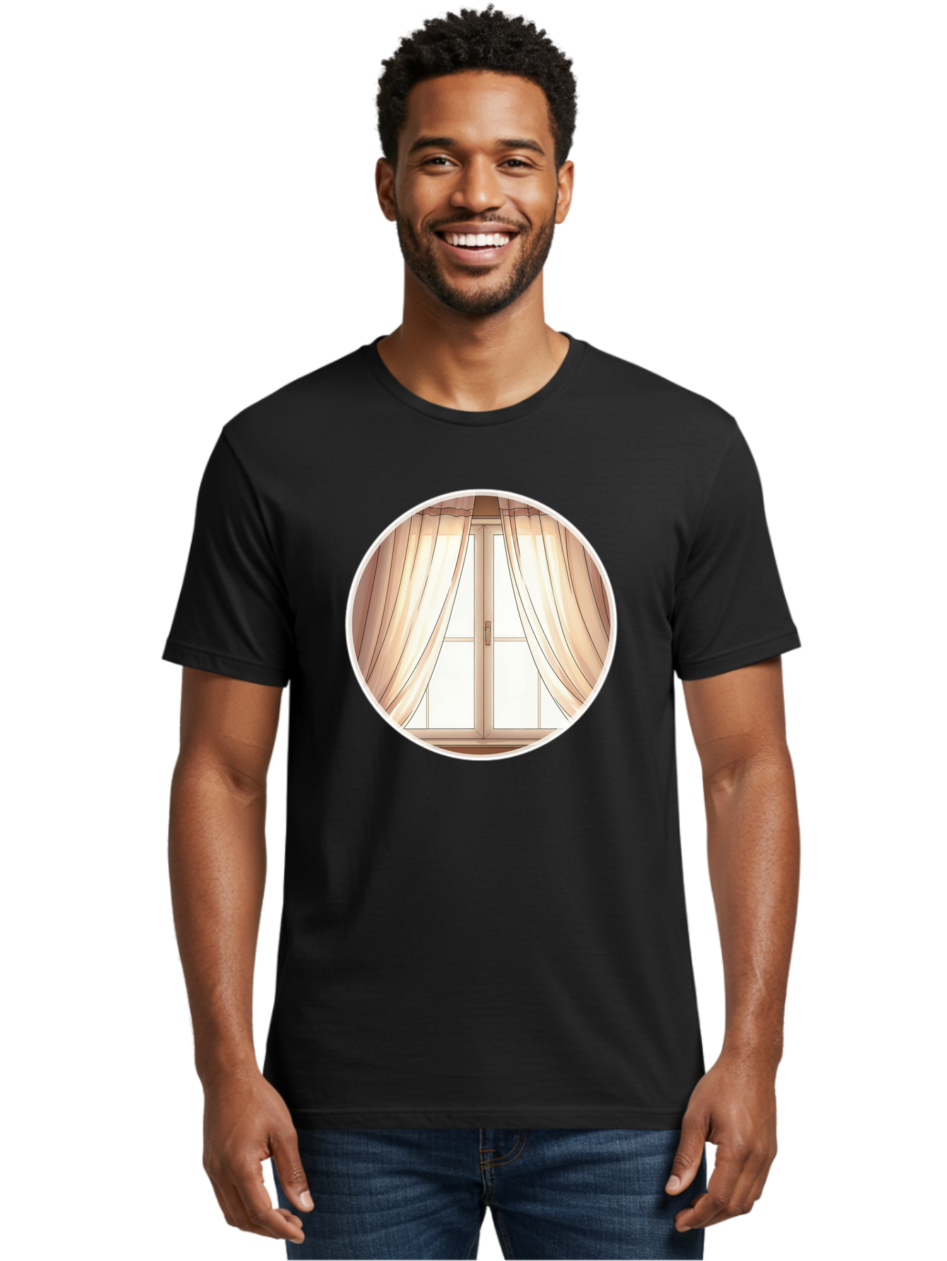Window-With-Curtains Men'S Graphic Tee, 100% Cotton, Comfortable Casual Summer Wear, Machine Washable, Vintage Camera, Old Camera, Antique Camera, Black Camera, Classic Photography, Photography Equipment, Nostalgic Device, Film Camera, Baf667 12