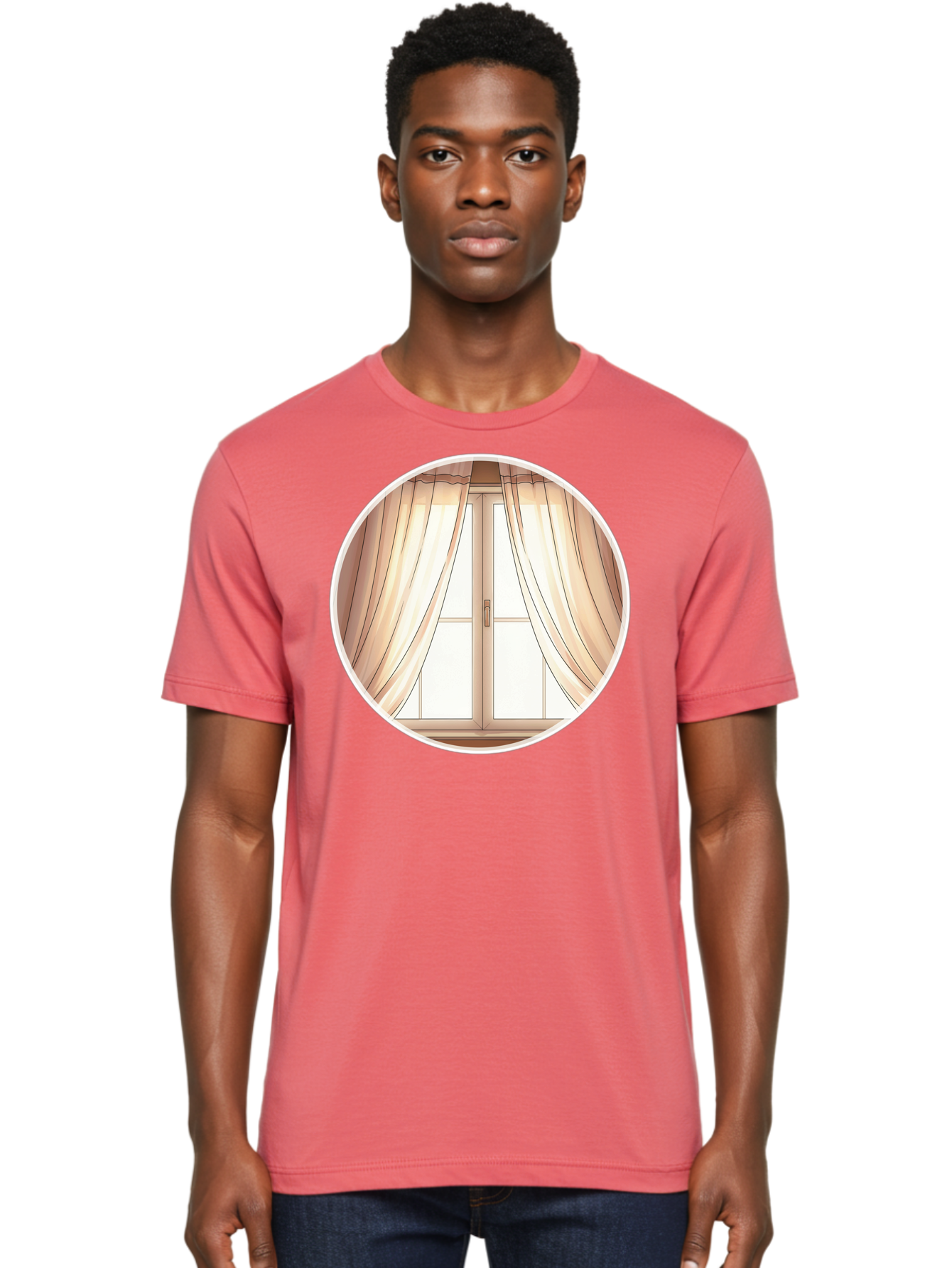 Window-With-Curtains Men'S Graphic Tee, 100% Cotton, Comfortable Casual Summer Wear, Machine Washable, Vintage Camera, Old Camera, Antique Camera, Black Camera, Classic Photography, Photography Equipment, Nostalgic Device, Film Camera, Baf667 16
