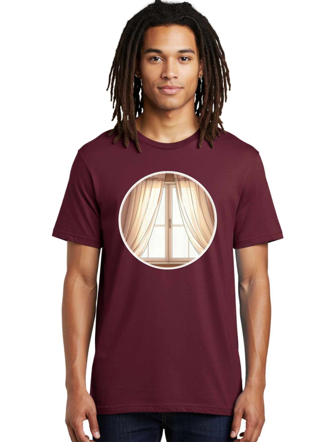 Window-With-Curtains Men'S Graphic Tee, 100% Cotton, Comfortable Casual Summer Wear, Machine Washable, Vintage Camera, Old Camera, Antique Camera, Black Camera, Classic Photography, Photography Equipment, Nostalgic Device, Film Camera, Baf667 30