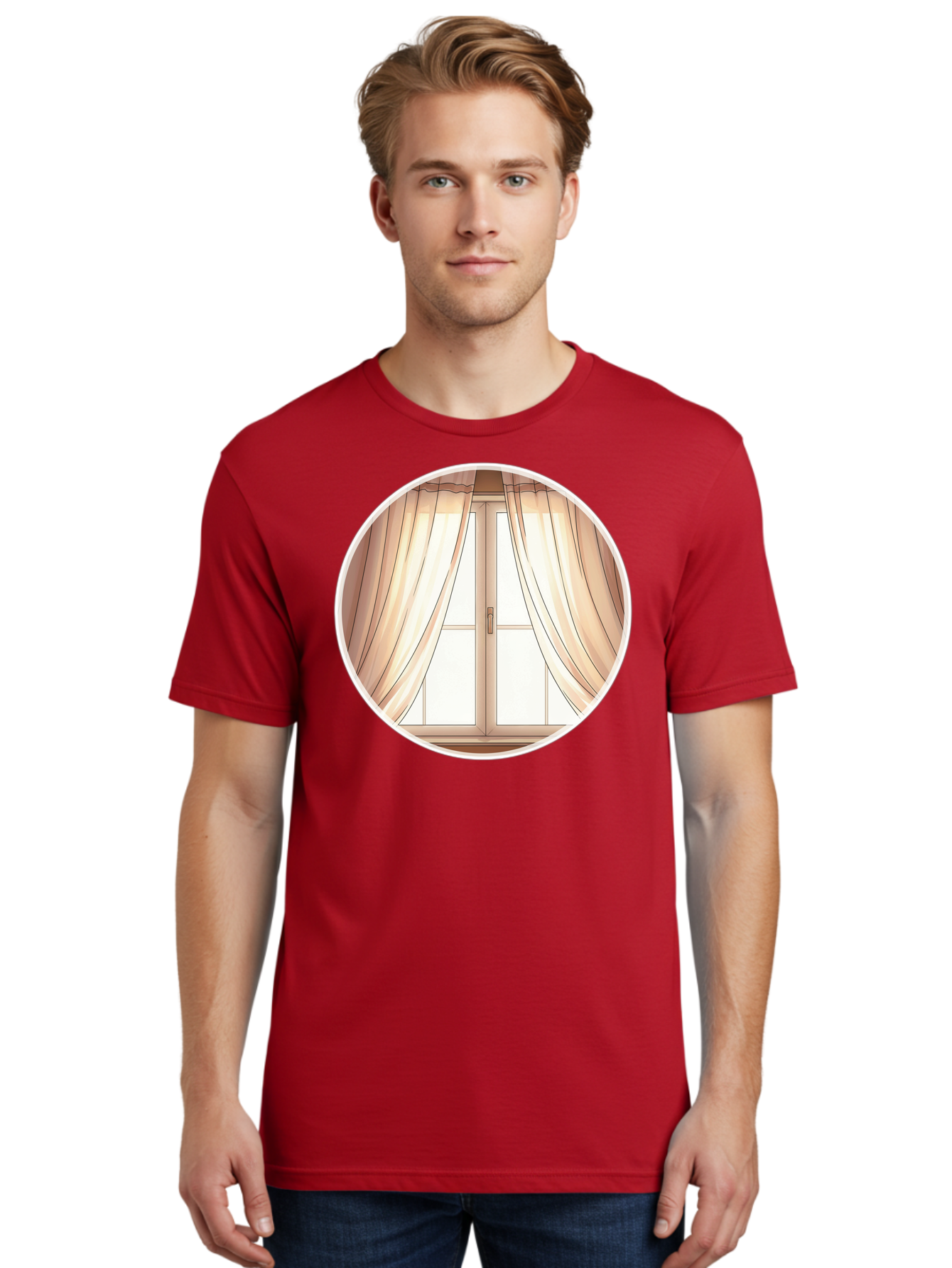Window-With-Curtains Men'S Graphic Tee, 100% Cotton, Comfortable Casual Summer Wear, Machine Washable, Vintage Camera, Old Camera, Antique Camera, Black Camera, Classic Photography, Photography Equipment, Nostalgic Device, Film Camera, Baf667 14