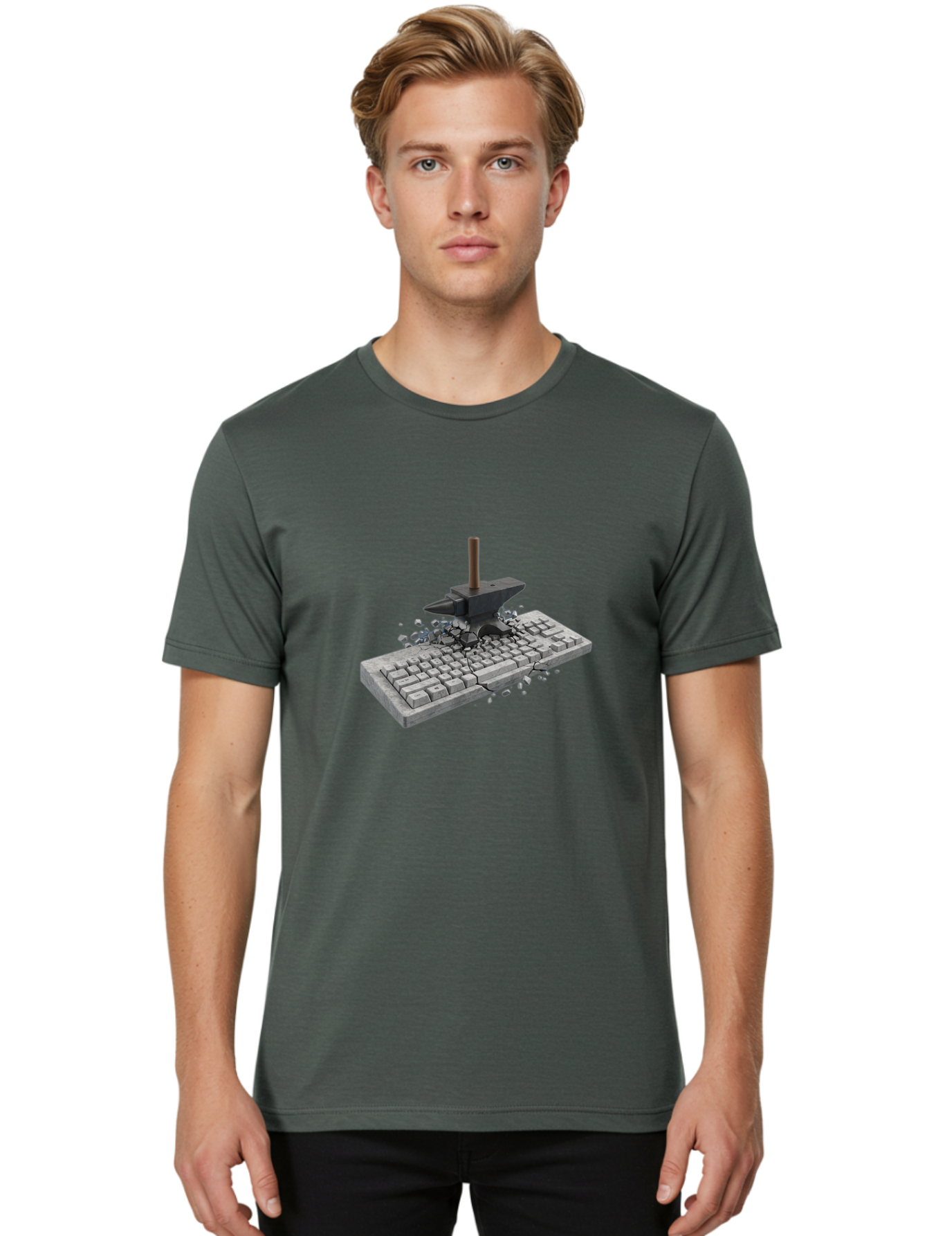 Anvil-Breaking-Keyboard Men'S Graphic Tee, 100% Cotton, Comfortable Casual Summer Wear, Machine Washable, Vintage Camera, Old Camera, Antique Camera, Black Camera, Classic Photography, Photography Equipment, Nostalgic Device, Film Camera, Baf685 8