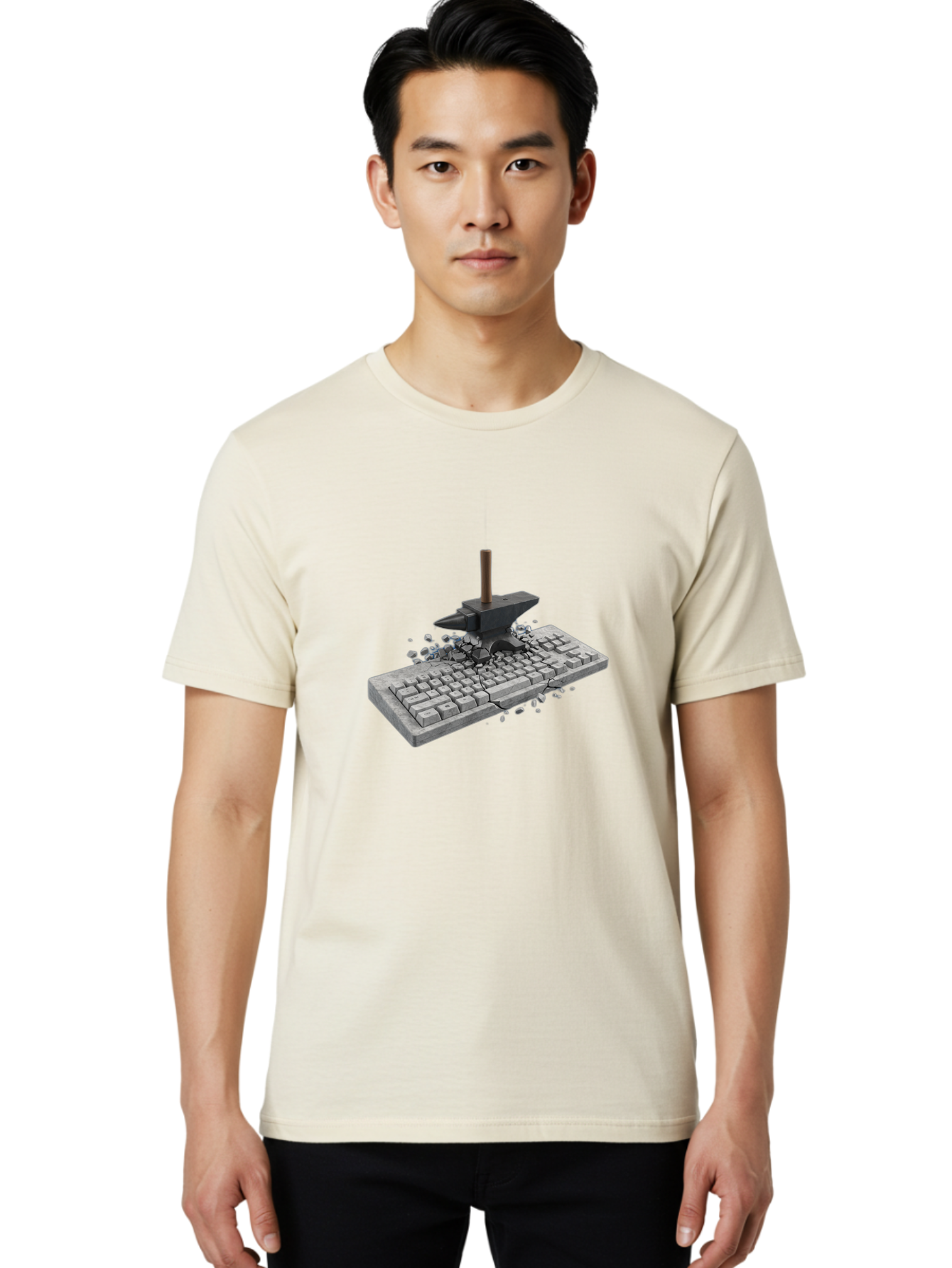 Anvil-Breaking-Keyboard Men'S Graphic Tee, 100% Cotton, Comfortable Casual Summer Wear, Machine Washable, Vintage Camera, Old Camera, Antique Camera, Black Camera, Classic Photography, Photography Equipment, Nostalgic Device, Film Camera, Baf685 4