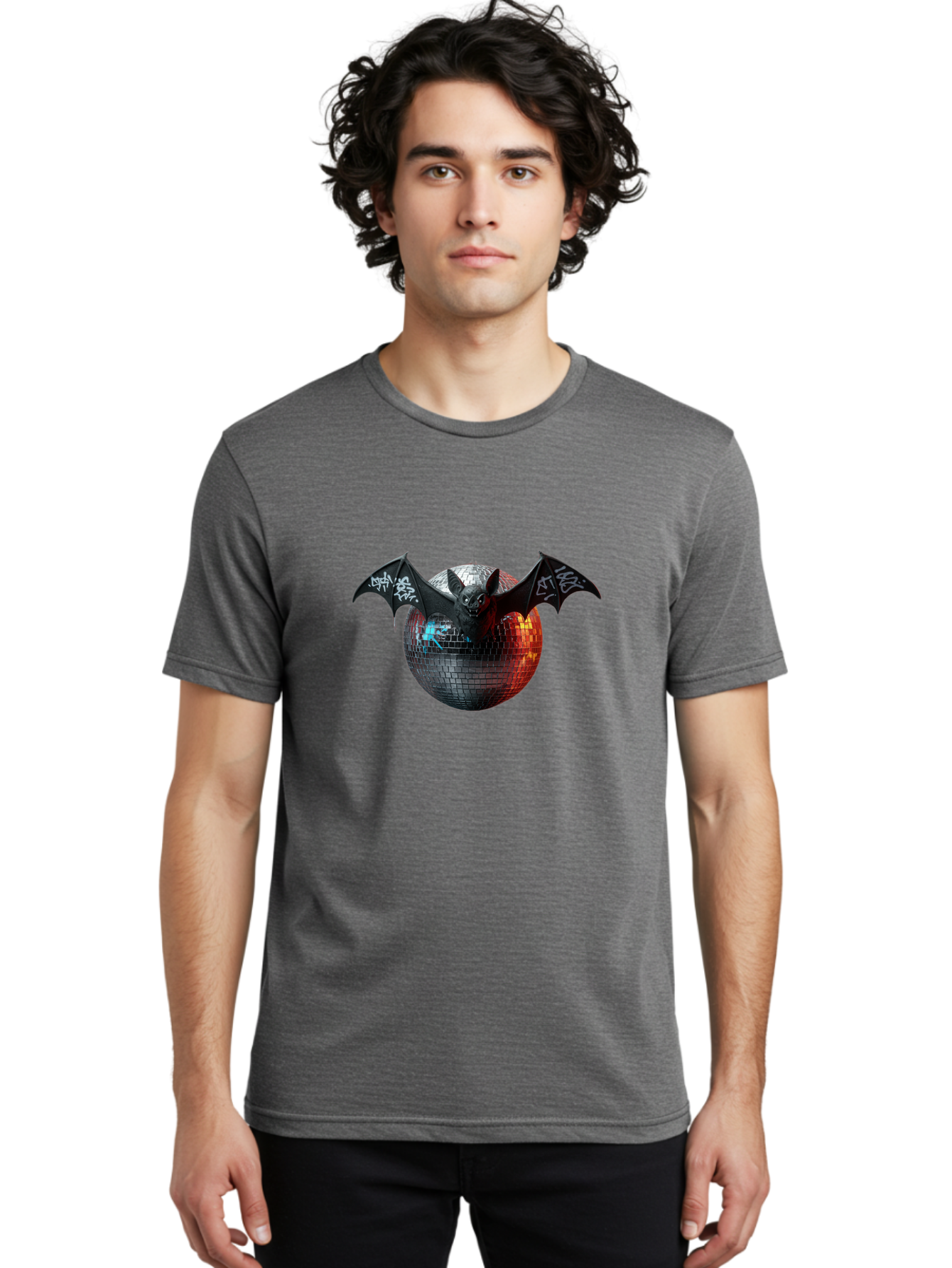 Bat-Disco-Ball-2 Men'S Graphic Tee, 100% Cotton, Comfortable Casual Summer Wear, Machine Washable, Vintage Camera, Old Camera, Antique Camera, Black Camera, Classic Photography, Photography Equipment, Nostalgic Device, Film Camera, Camera Art Baf688 24