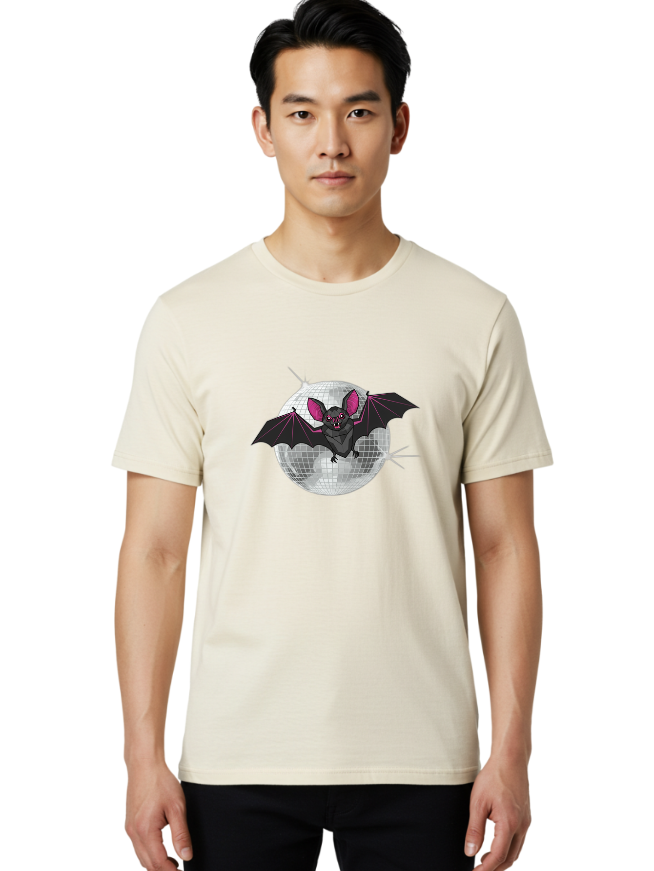 Bat-Disco-Ball-3 Men'S Graphic Tee, 100% Cotton, Comfortable Casual Summer Wear, Machine Washable, Vintage Camera, Old Camera, Antique Camera, Black Camera, Classic Photography, Photography Equipment, Nostalgic Device, Film Camera, Camera Art Baf689 24