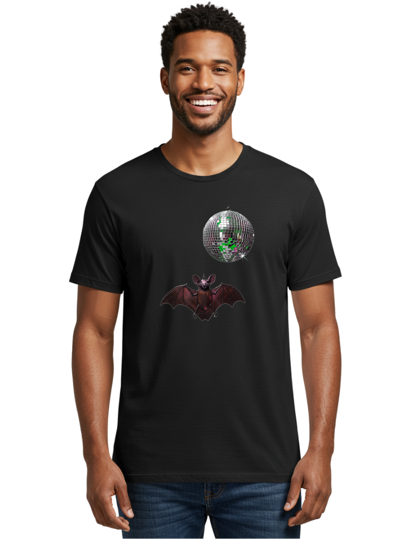 Bat-Disco-Ball Men'S Graphic Tee, 100% Cotton, Comfortable Casual Summer Wear, Machine Washable, Vintage Camera, Old Camera, Antique Camera, Black Camera, Classic Photography, Photography Equipment, Nostalgic Device, Film Camera, Camera Art Baf690 10