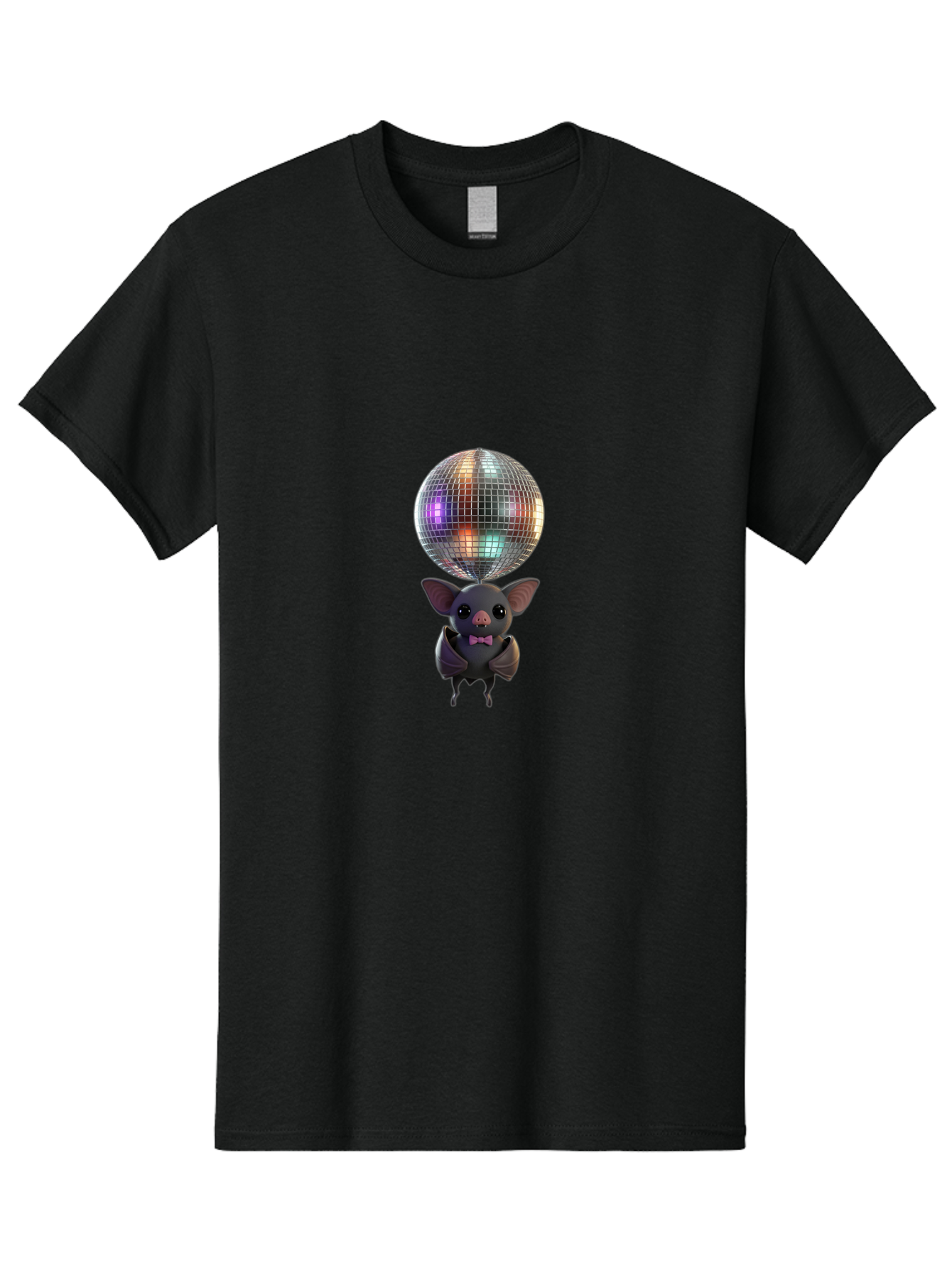 Bat-Holding-Disco-Ball-1 Men'S Graphic Tee, 100% Cotton, Comfortable Casual Summer Wear, Machine Washable, Vintage Camera, Old Camera, Antique Camera, Black Camera, Classic Photography, Photography Equipment, Nostalgic Device, Film Camera, Baf691 3