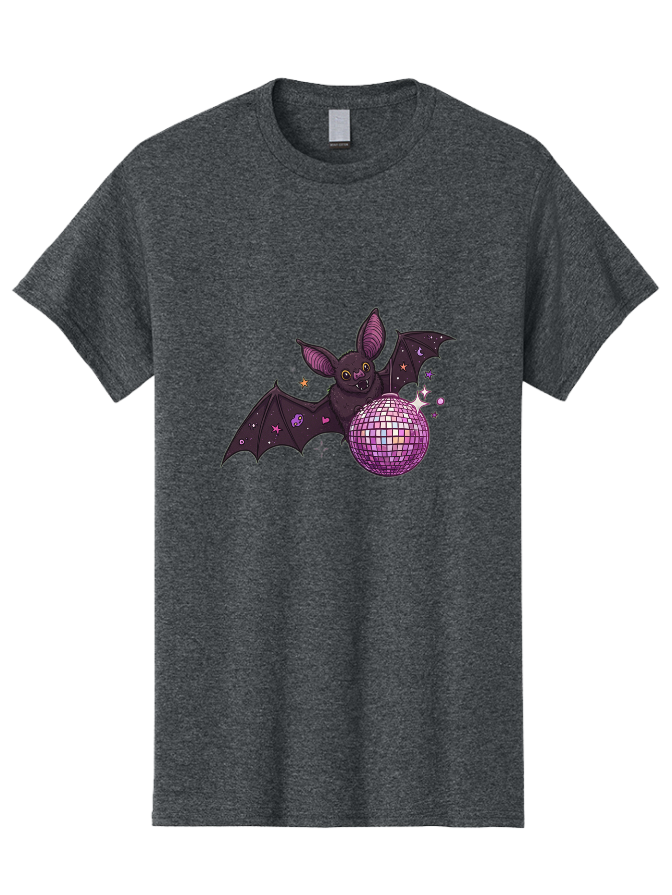 Bat-Holding-Disco-Ball-2 Men'S Graphic Tee, 100% Cotton, Comfortable Casual Summer Wear, Machine Washable, Vintage Camera, Old Camera, Antique Camera, Black Camera, Classic Photography, Photography Equipment, Nostalgic Device, Film Camera, Baf692 1