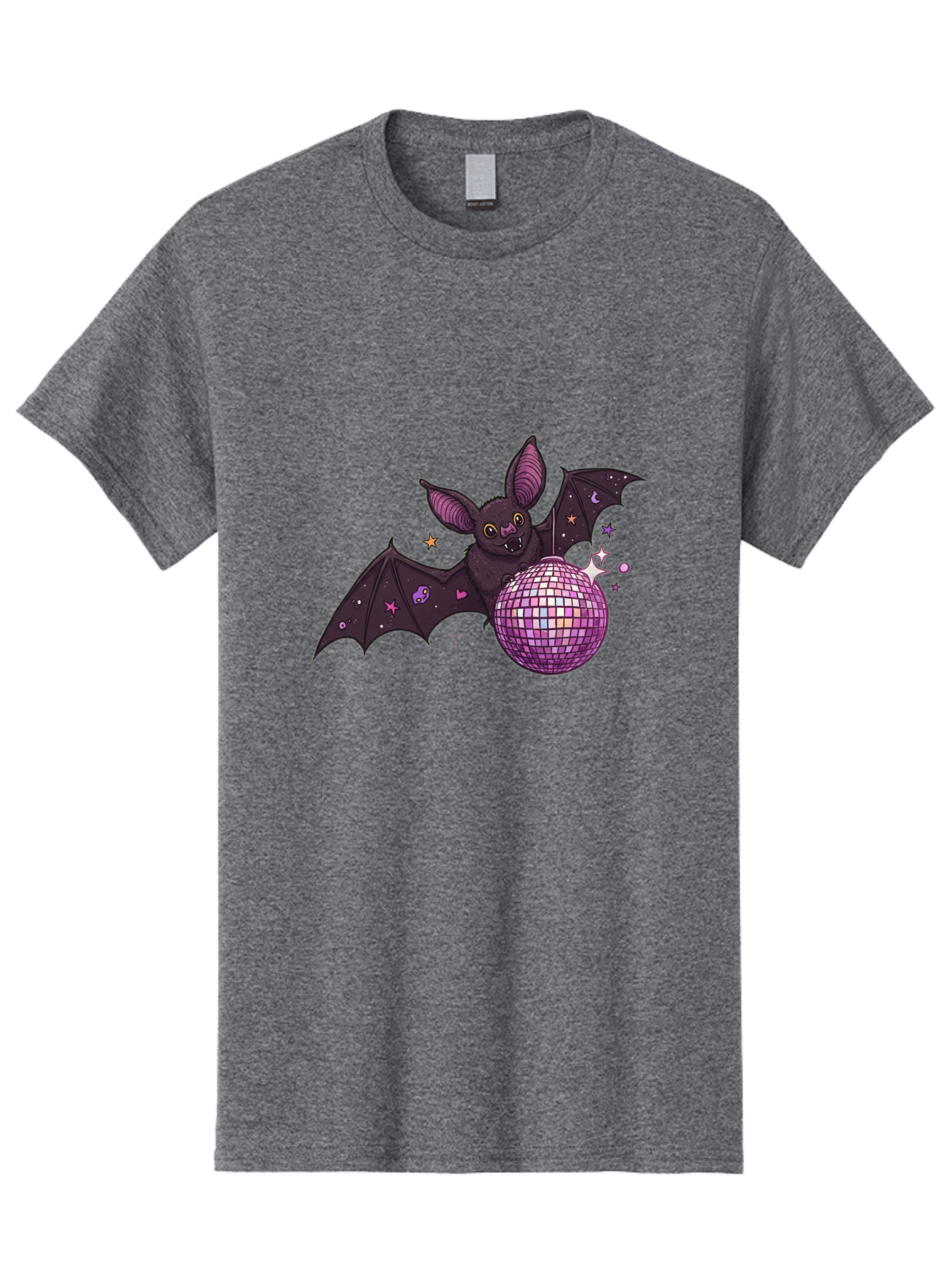 Bat-Holding-Disco-Ball-2 Men'S Graphic Tee, 100% Cotton, Comfortable Casual Summer Wear, Machine Washable, Vintage Camera, Old Camera, Antique Camera, Black Camera, Classic Photography, Photography Equipment, Nostalgic Device, Film Camera, Baf692 11